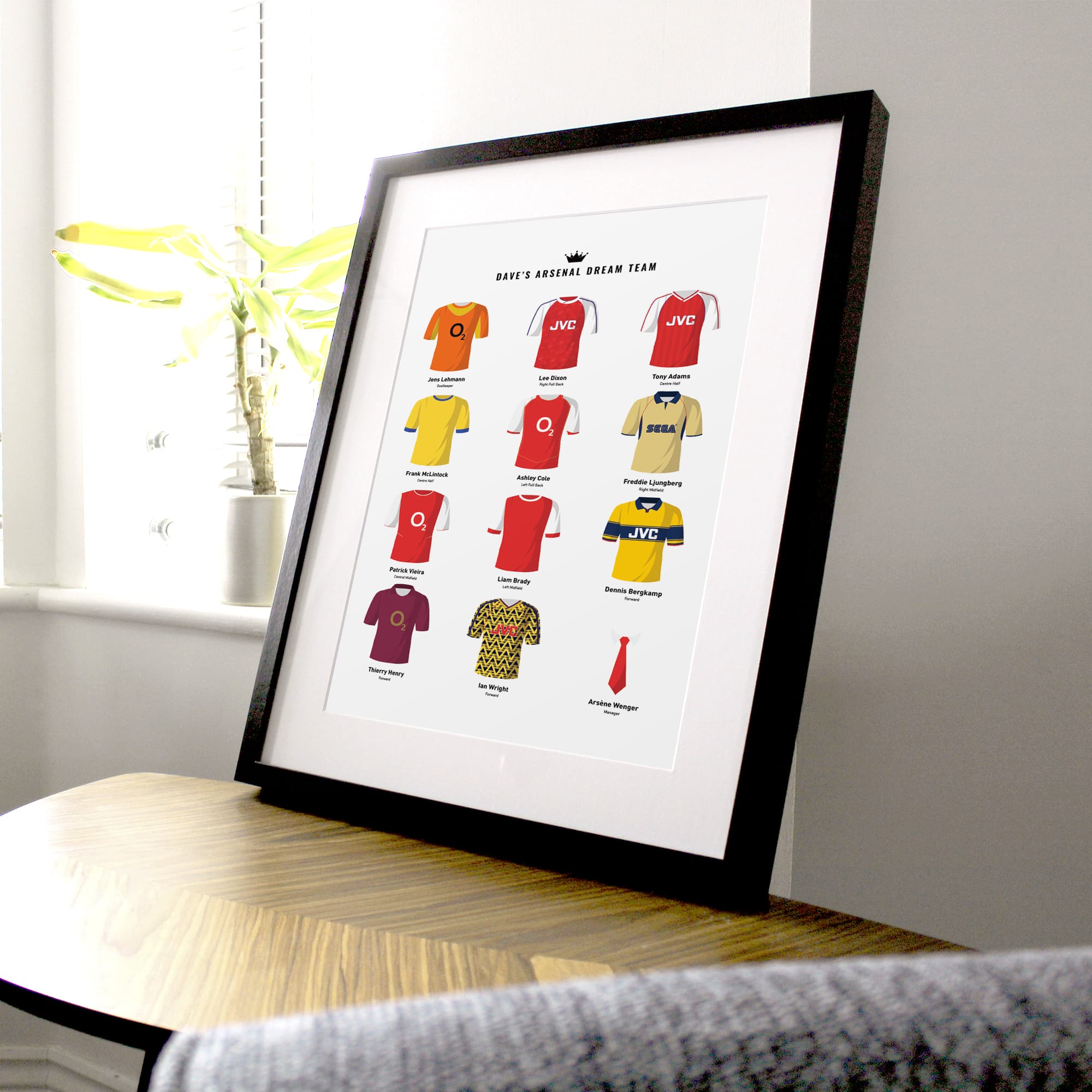 PERSONALISED Arsenal Dream Team Football Print Good Team On Paper