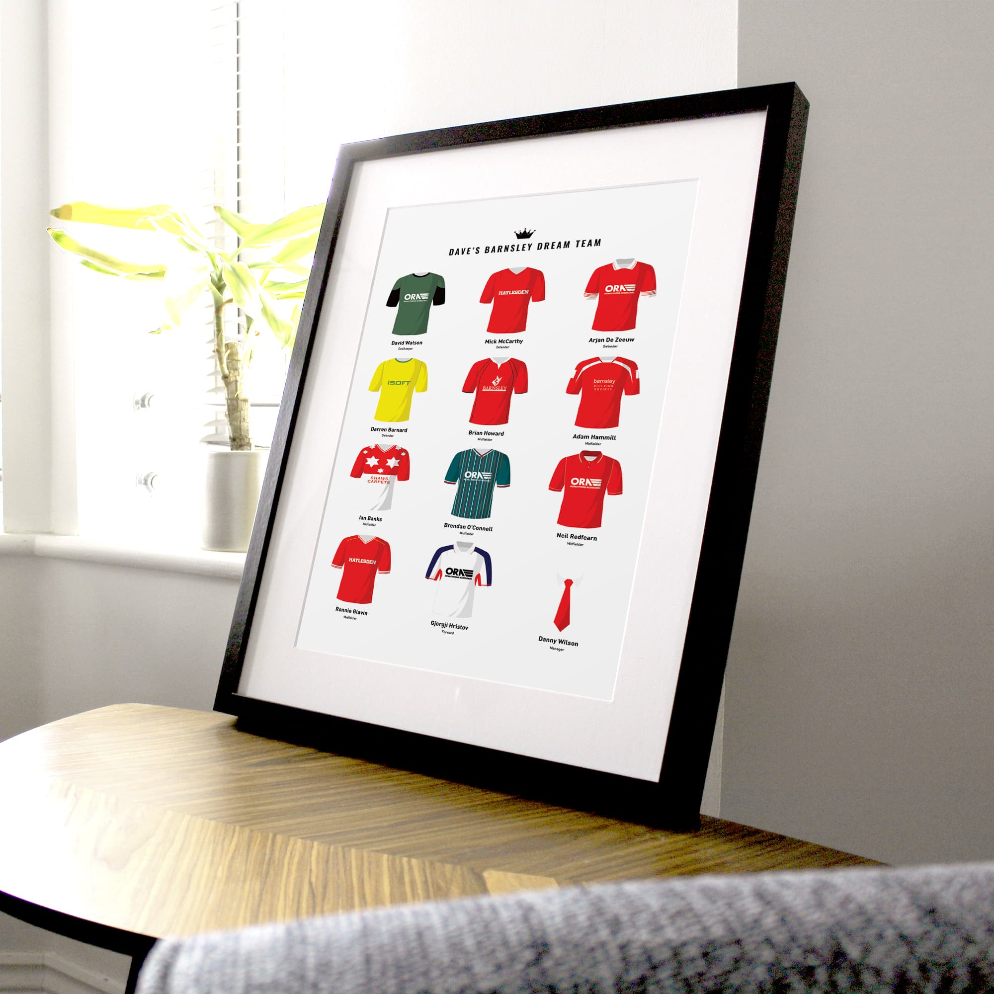 PERSONALISED Barnsley Dream Team Football Print Good Team On Paper