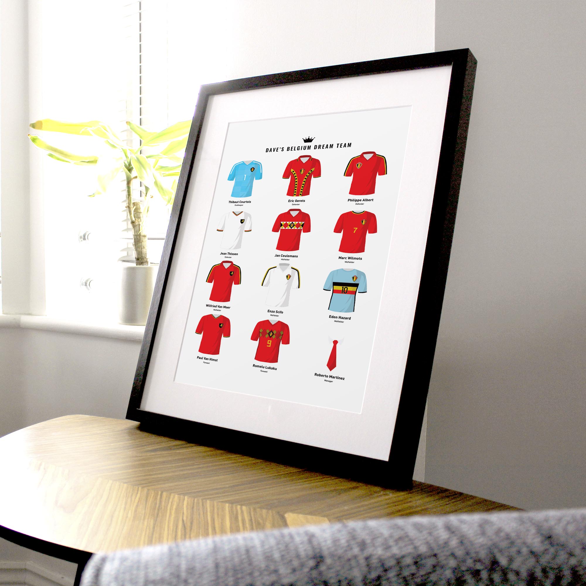 PERSONALISED Belgium Dream Team Football Print Good Team On Paper