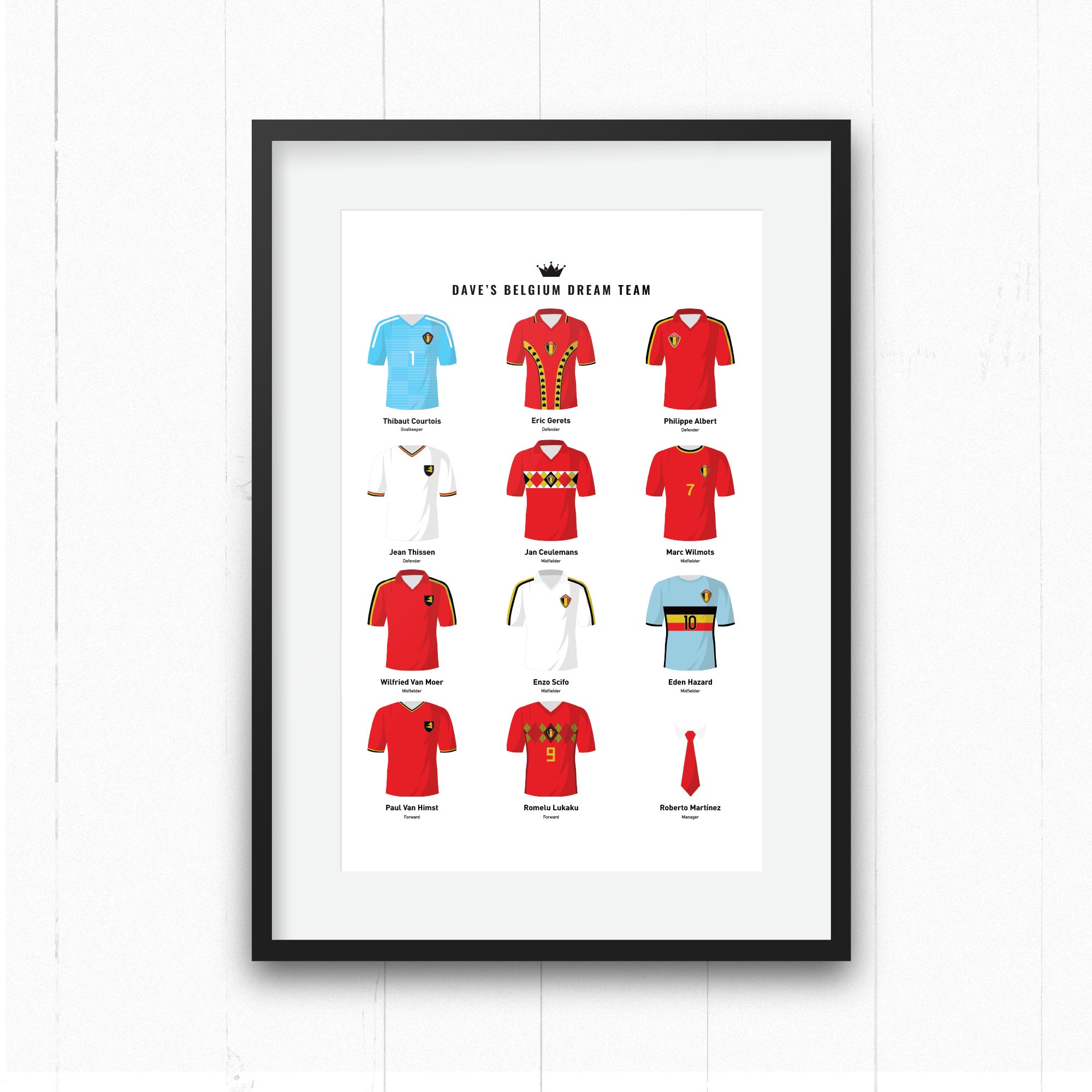 PERSONALISED Belgium Dream Team Football Print Good Team On Paper