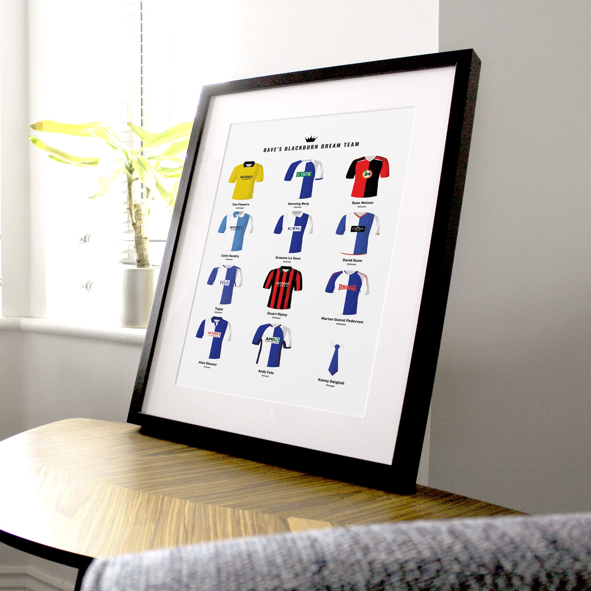 PERSONALISED Blackburn Dream Team Football Print Good Team On Paper