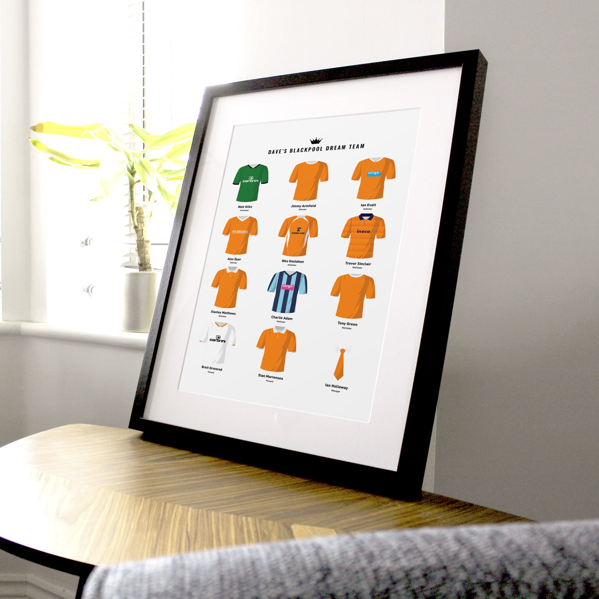 PERSONALISED Blackpool Dream Team Football Print Good Team On Paper