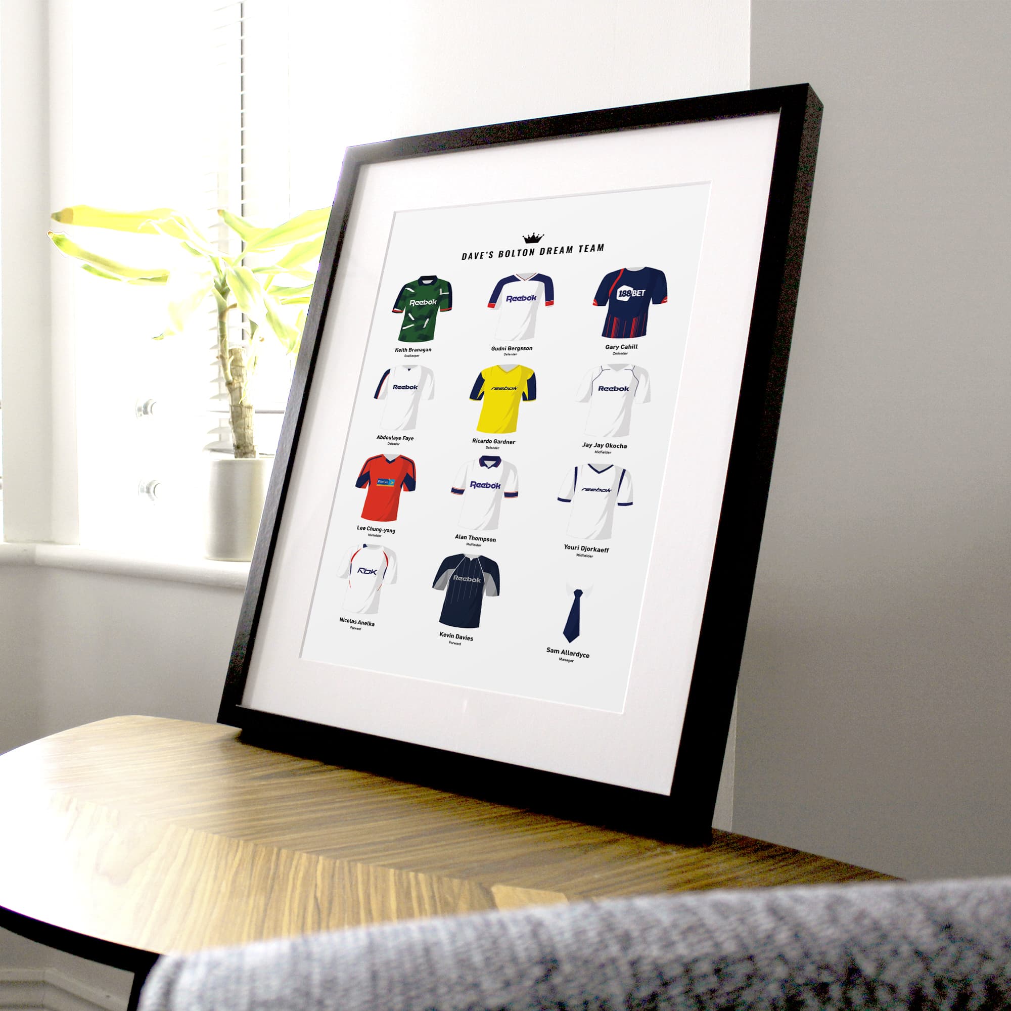 PERSONALISED Bolton Dream Team Football Print Good Team On Paper