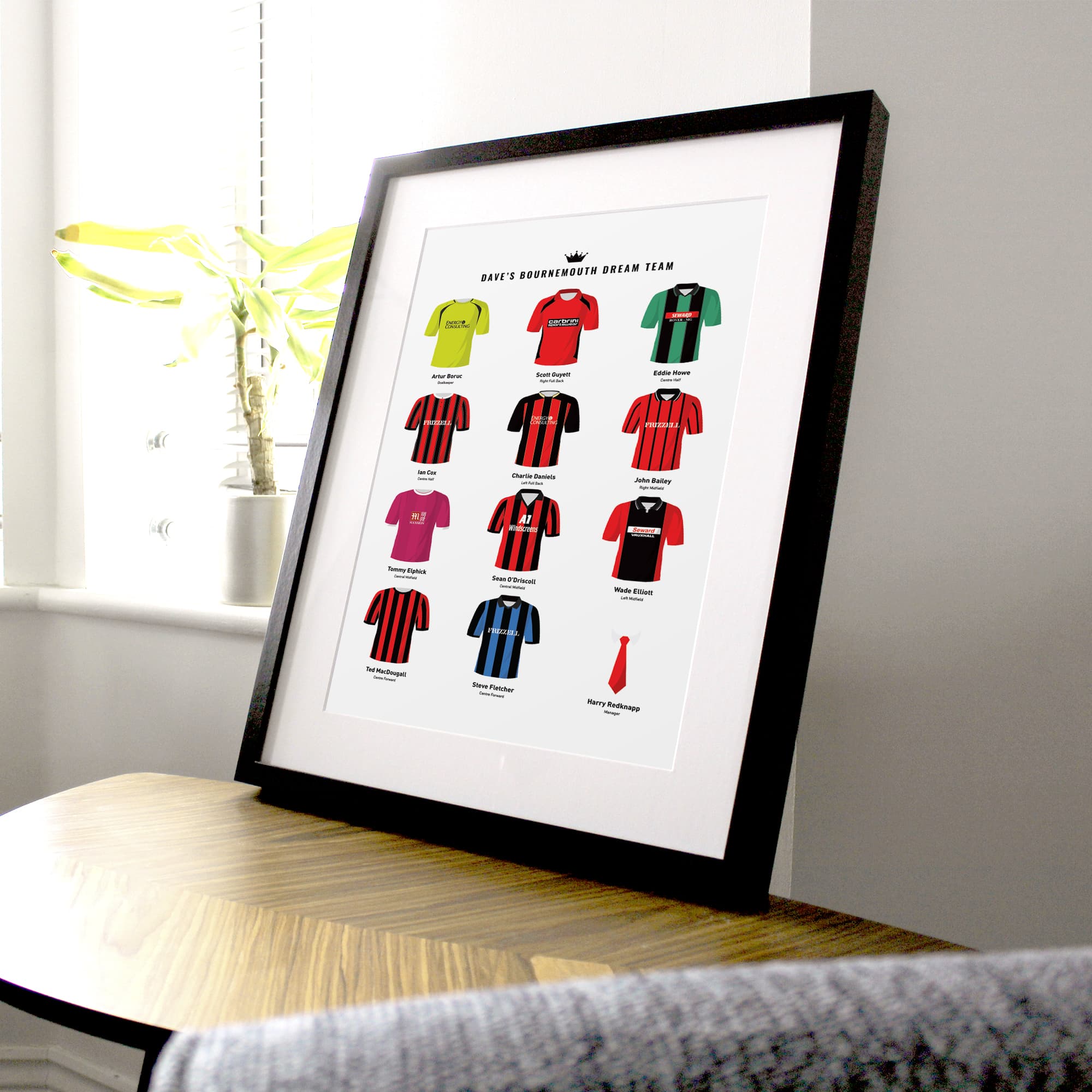 PERSONALISED Bournemouth Dream Team Football Print Good Team On Paper