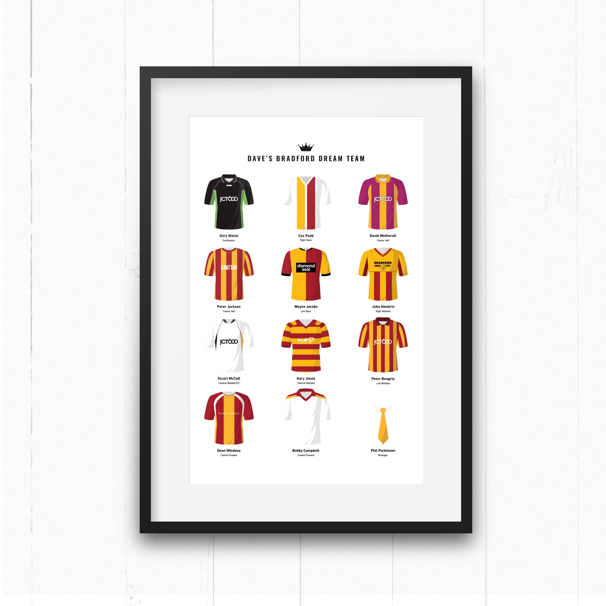 PERSONALISED Bradford Dream Team Football Print Good Team On Paper