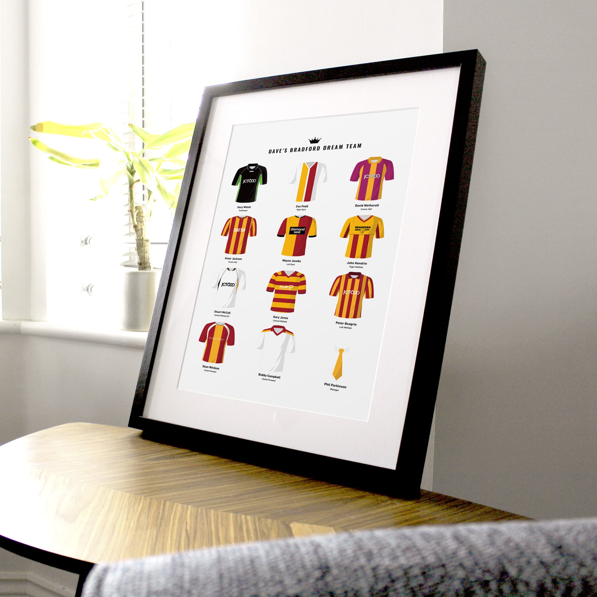 PERSONALISED Bradford Dream Team Football Print Good Team On Paper