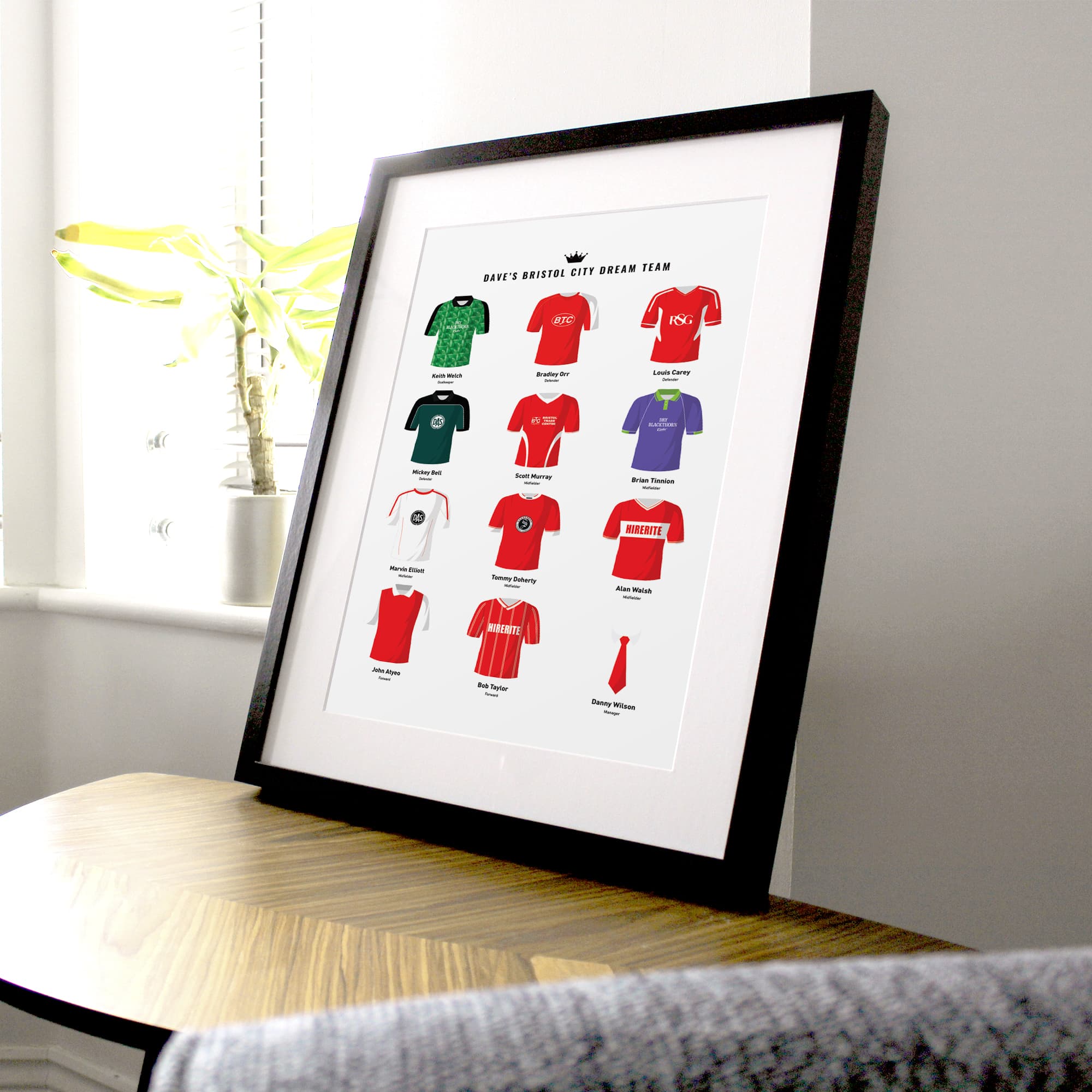 PERSONALISED Bristol City Dream Team Football Print Good Team On Paper