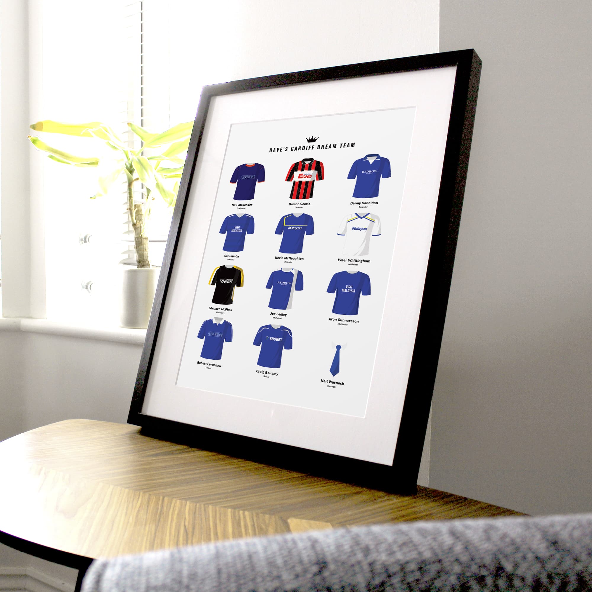 PERSONALISED Cardiff Dream Team Football Print Good Team On Paper