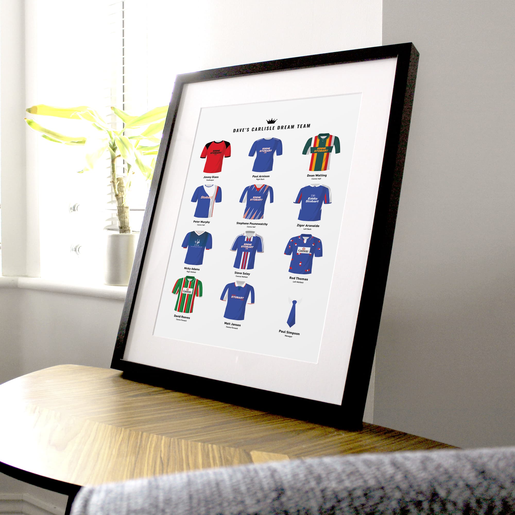 PERSONALISED Carlisle Dream Team Football Print Good Team On Paper