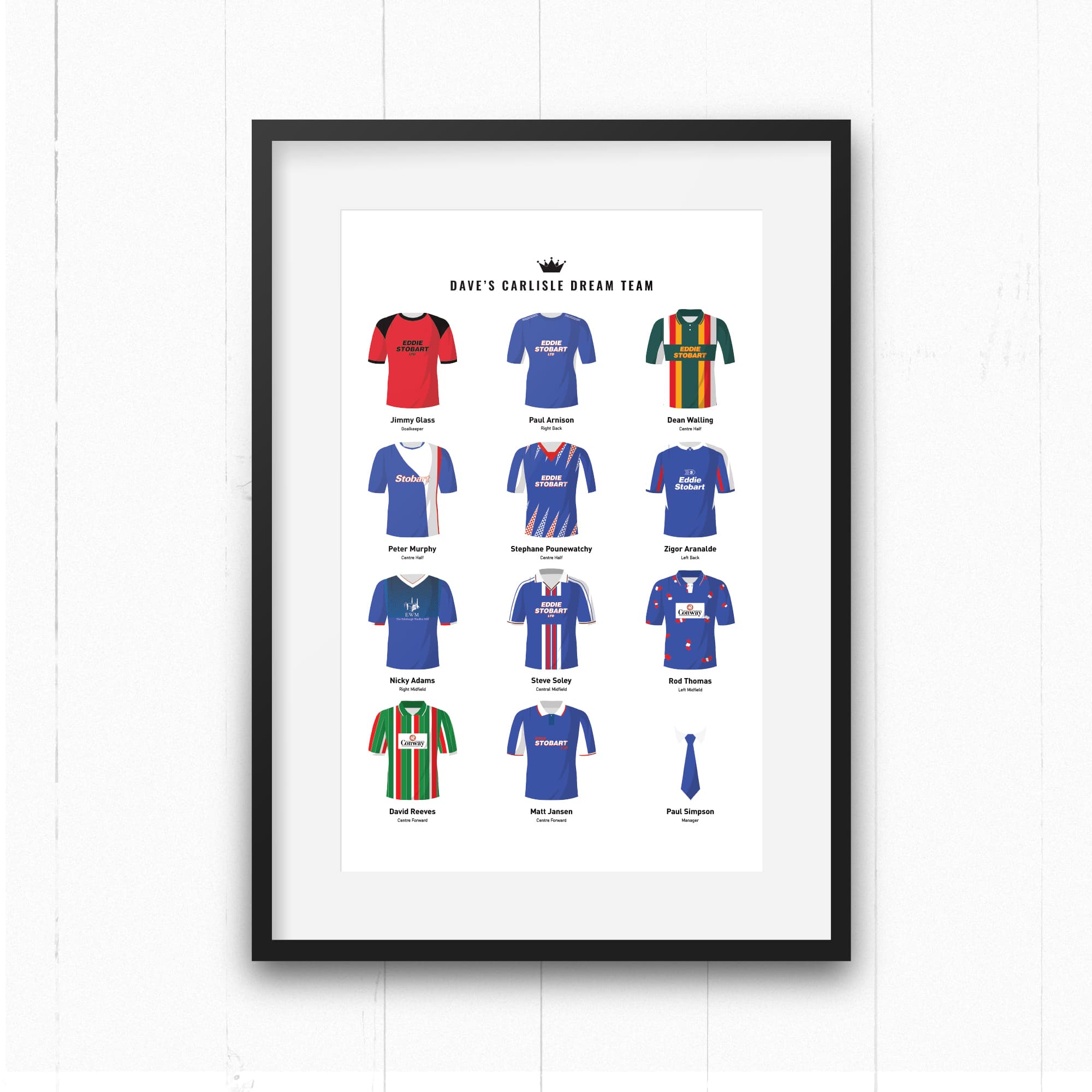 PERSONALISED Carlisle Dream Team Football Print Good Team On Paper