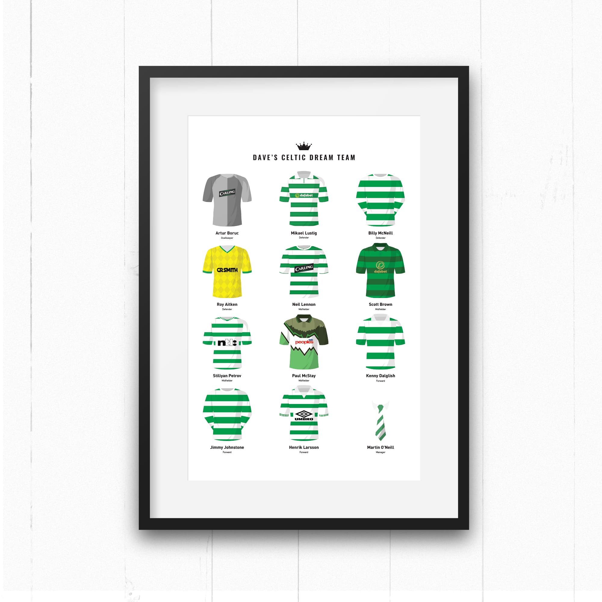 PERSONALISED Celtic Dream Team Football Print Good Team On Paper