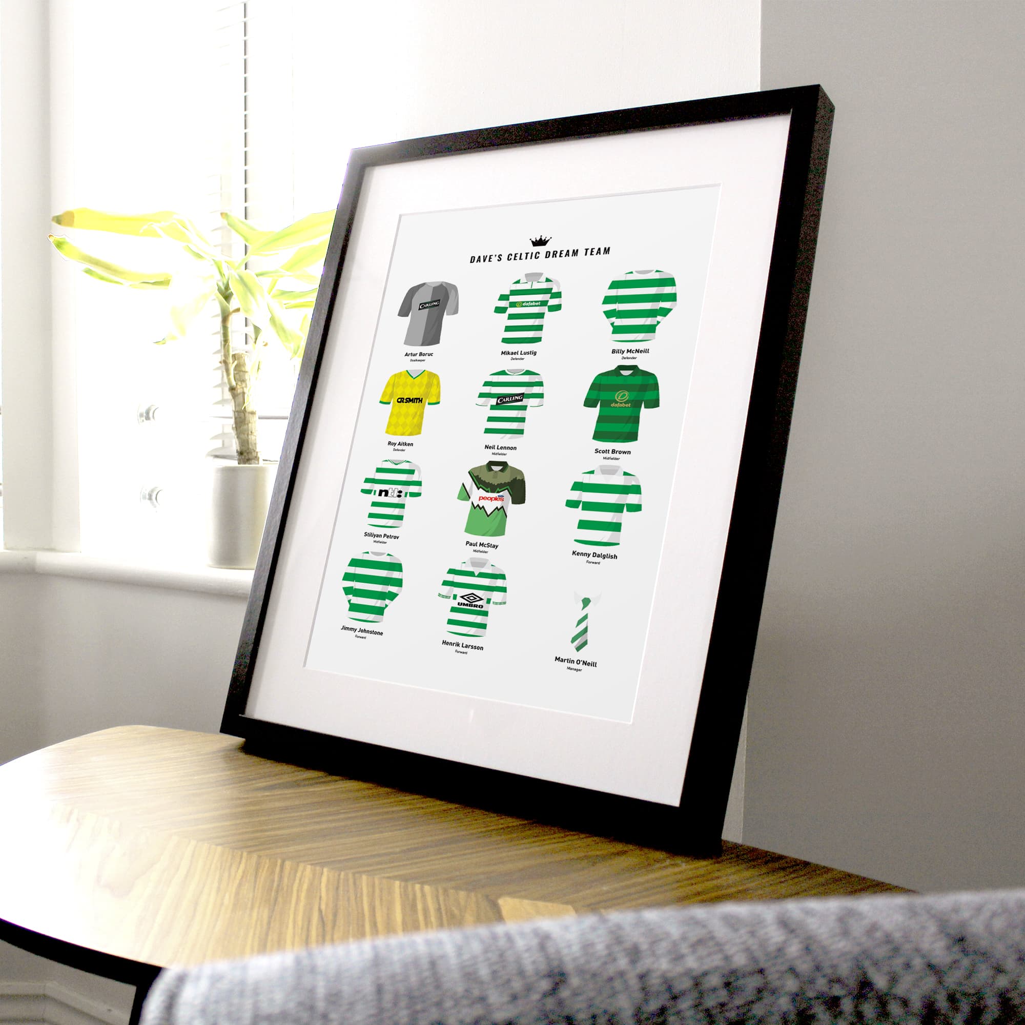 PERSONALISED Celtic Dream Team Football Print Good Team On Paper