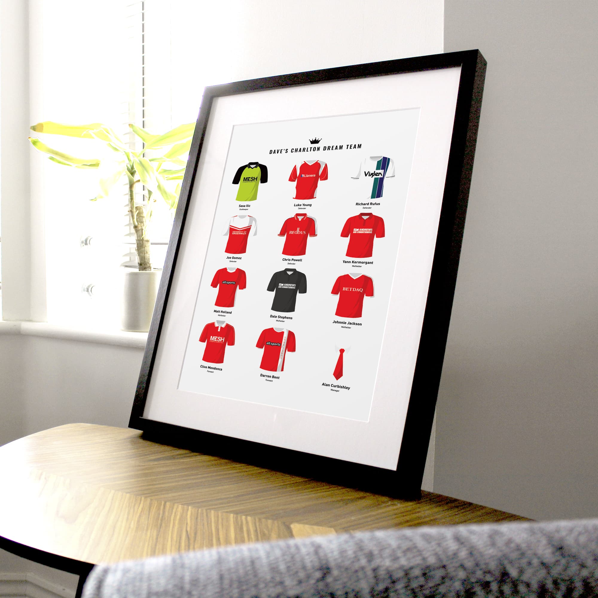 PERSONALISED Charlton Dream Team Football Print Good Team On Paper