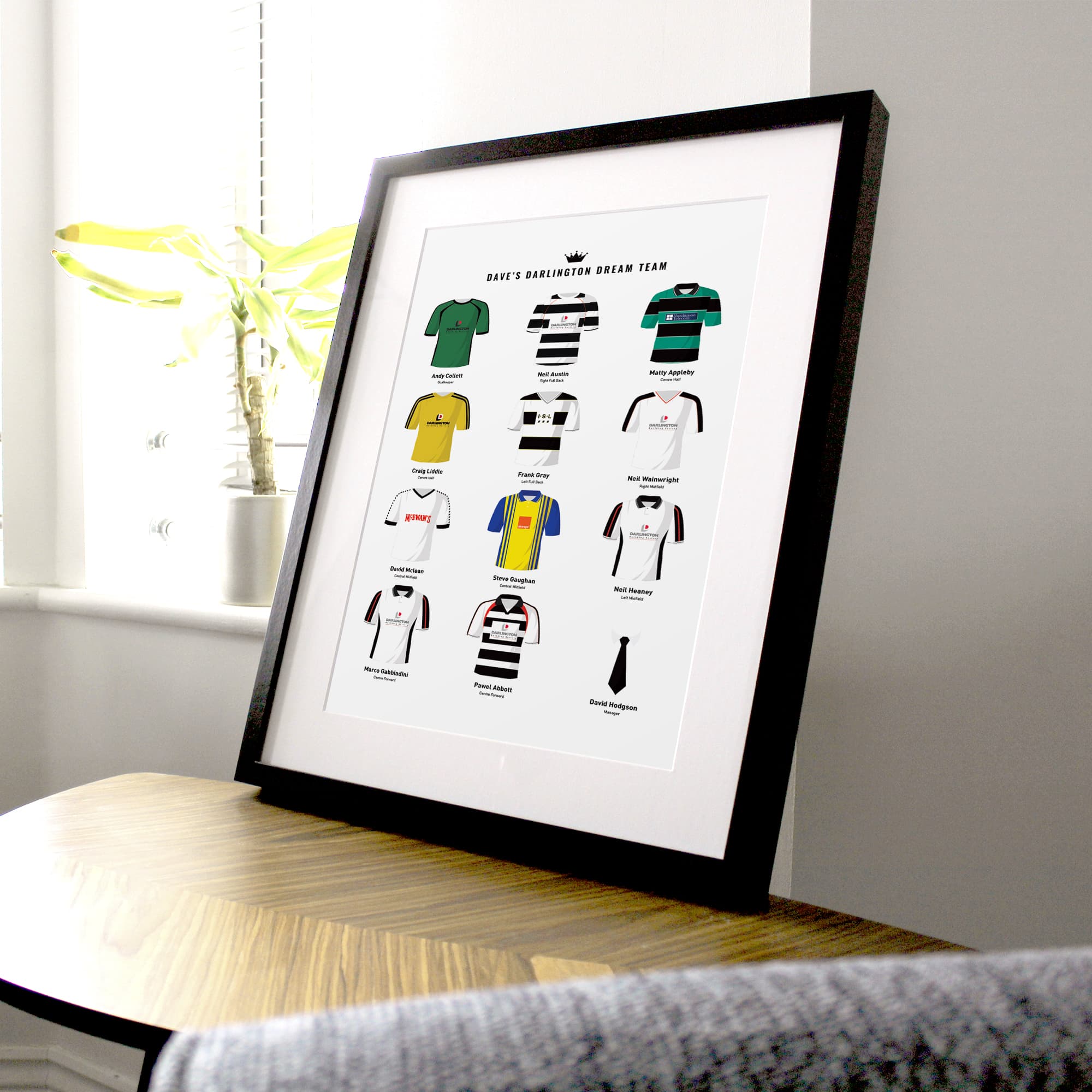 PERSONALISED Darlington Dream Team Football Print Good Team On Paper