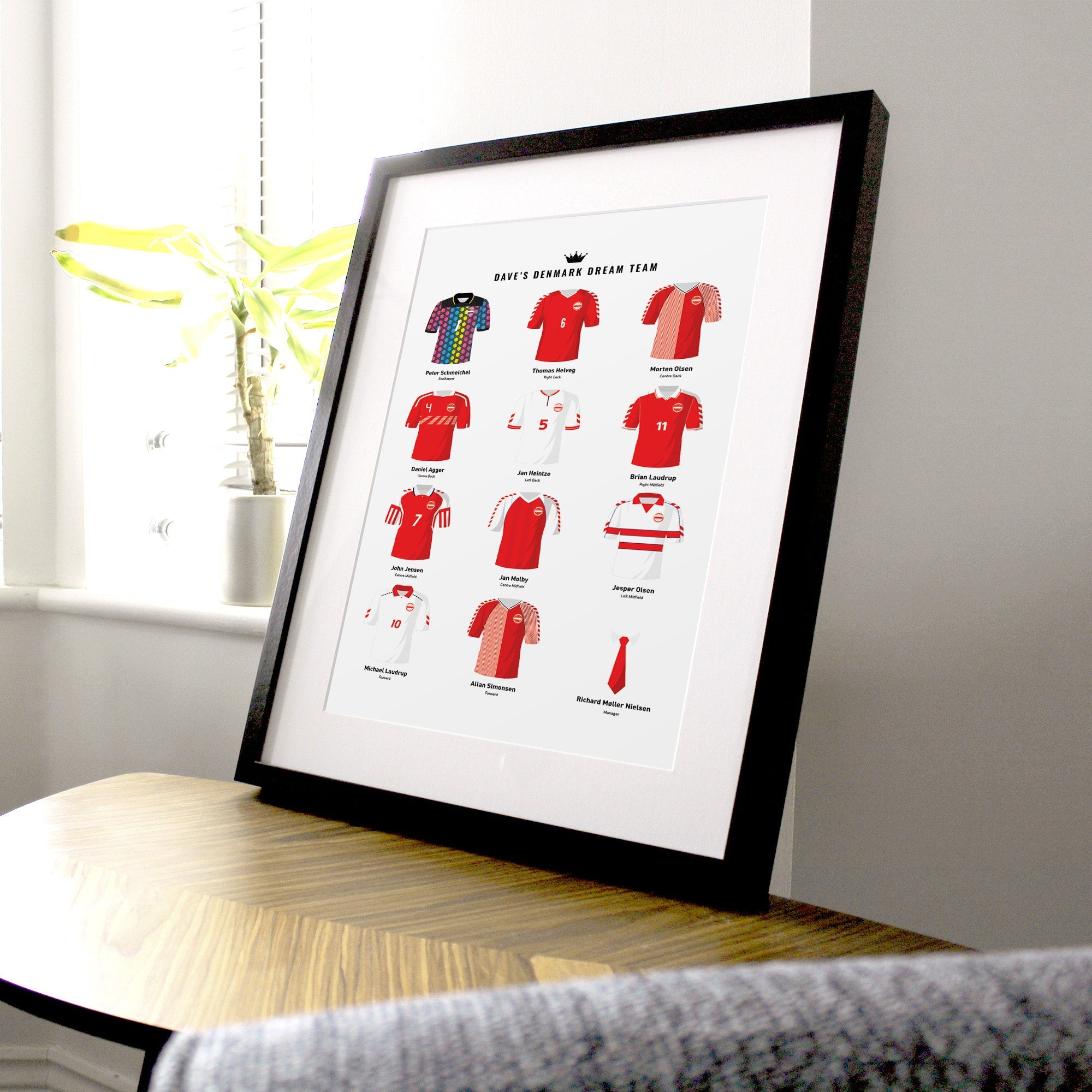 PERSONALISED Denmark Dream Team Football Print Good Team On Paper