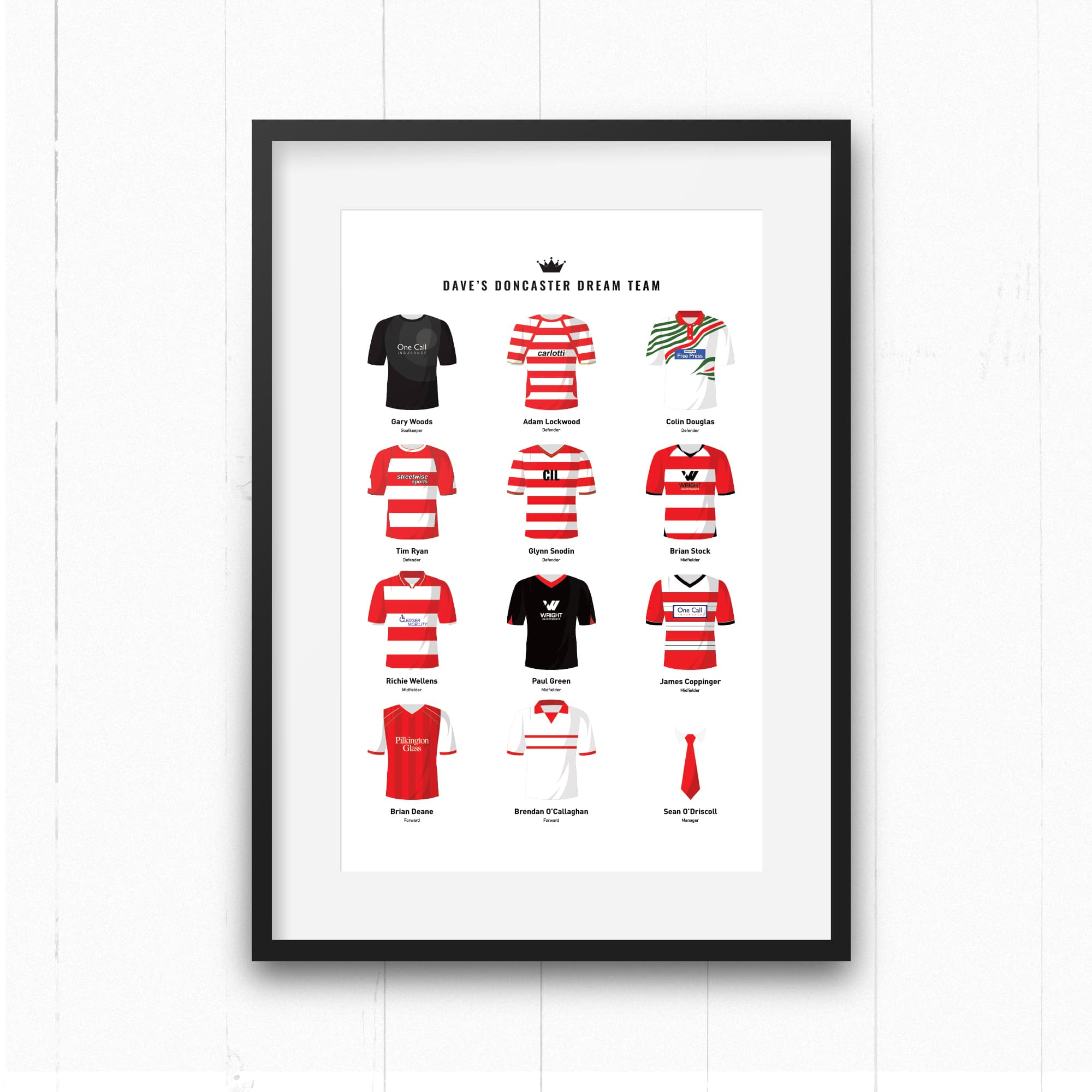 PERSONALISED Doncaster Dream Team Football Print Good Team On Paper