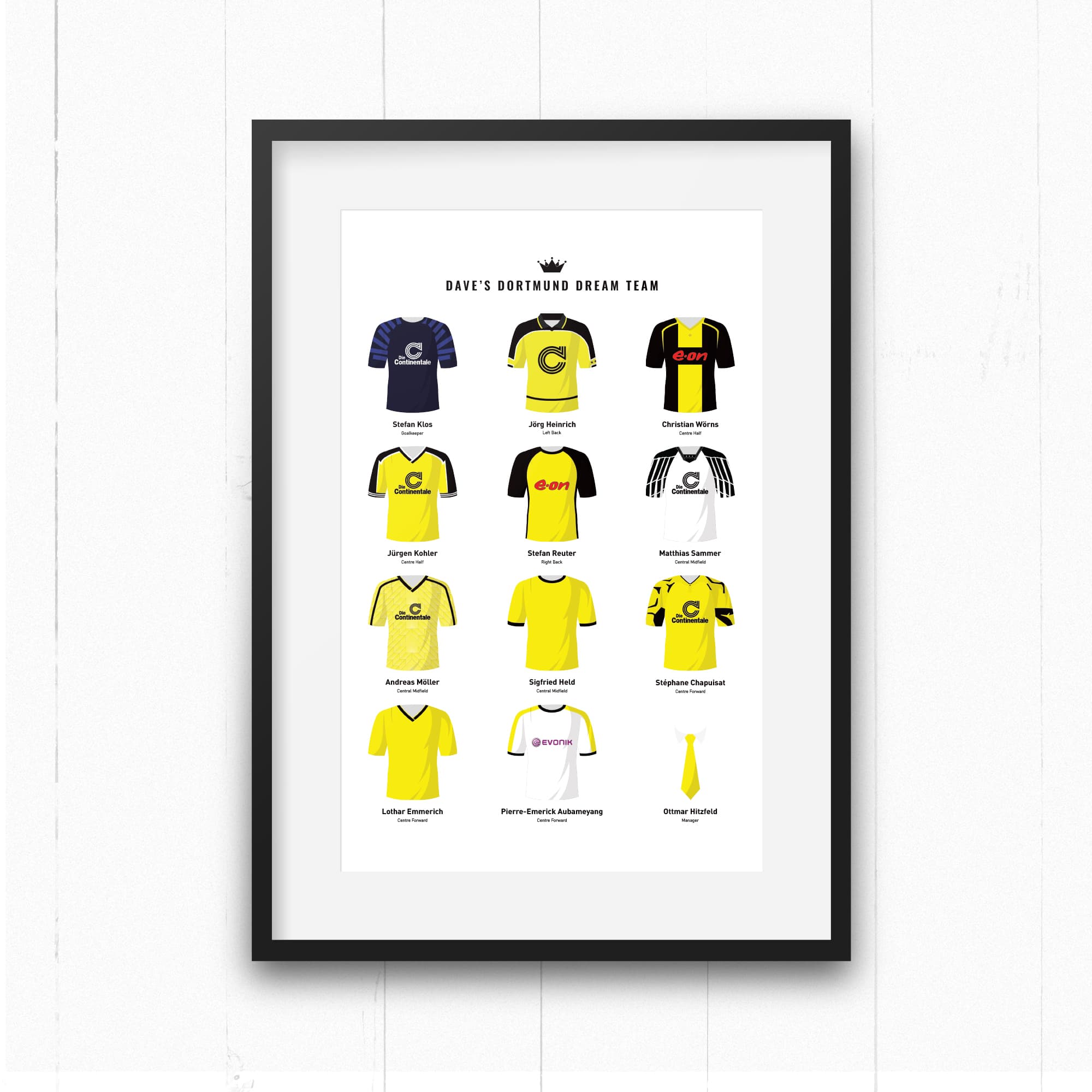 PERSONALISED Dortmund Dream Team Football Print Good Team On Paper