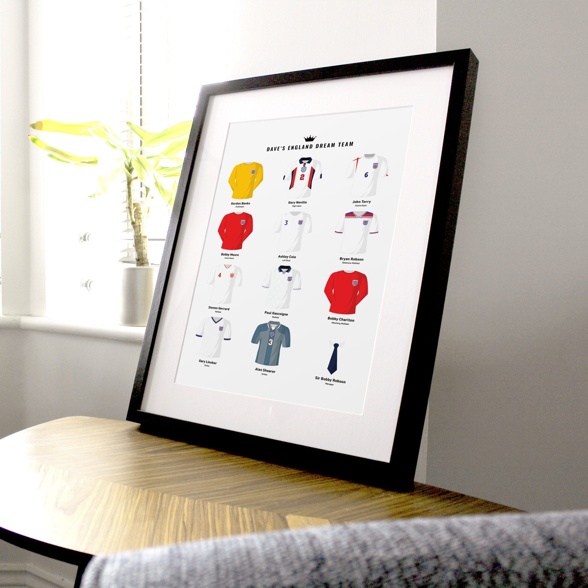 PERSONALISED England Dream Team Football Print Good Team On Paper