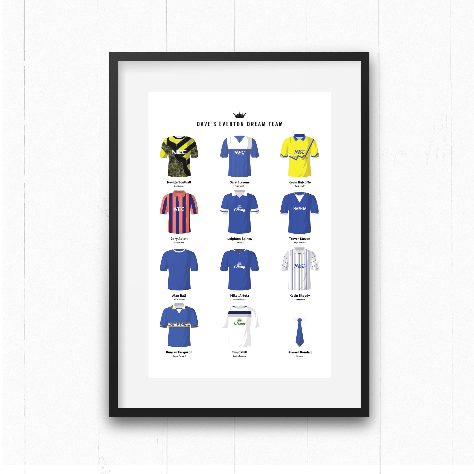 PERSONALISED Everton Dream Team Football Print Good Team On Paper