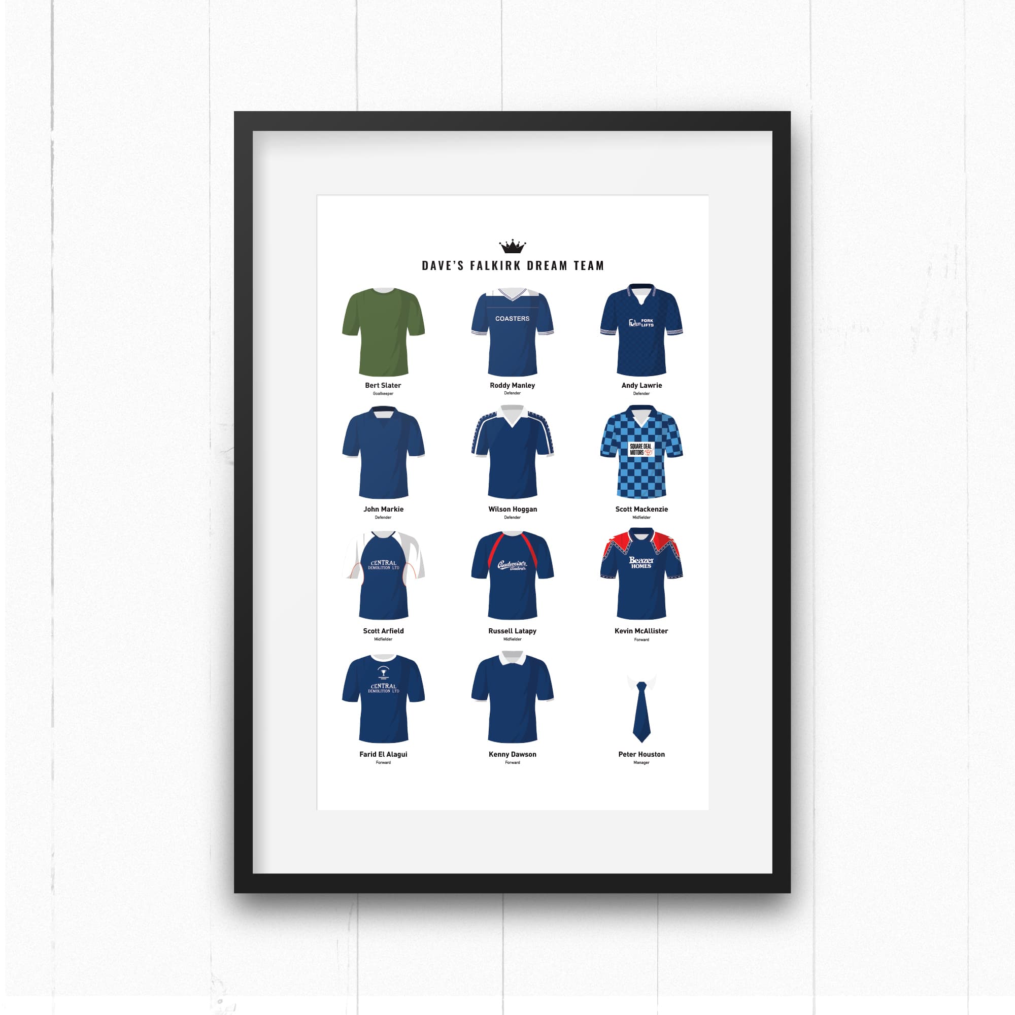 PERSONALISED Falkirk Dream Team Football Print Good Team On Paper