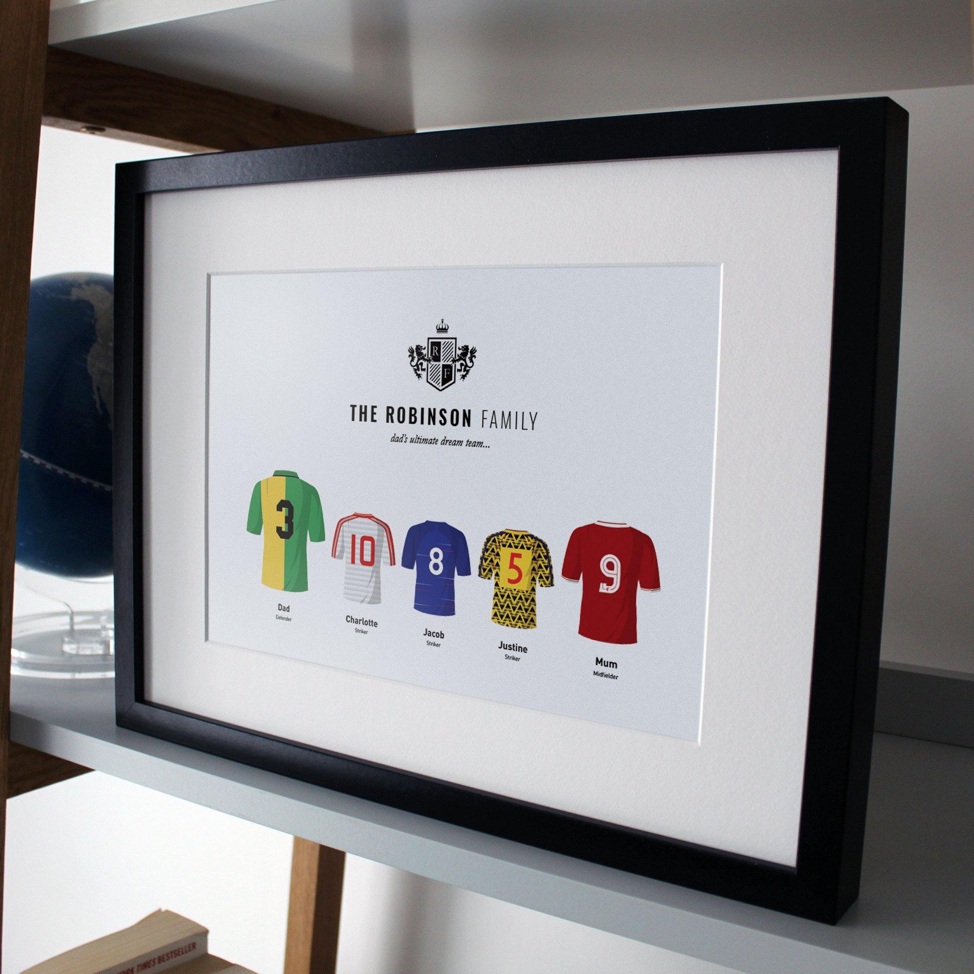 PERSONALISED Family Sports Team Framed Print Good Team On Paper