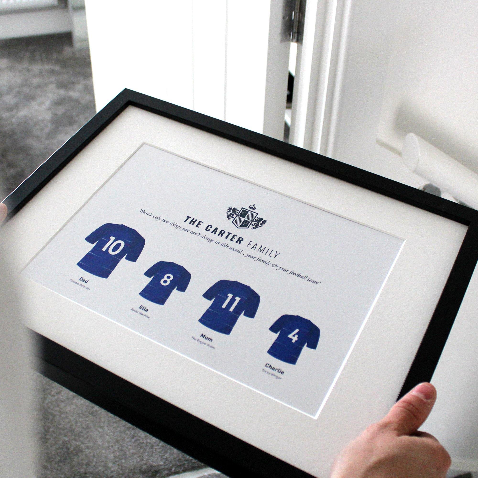 PERSONALISED Family Sports Team Framed Print Good Team On Paper