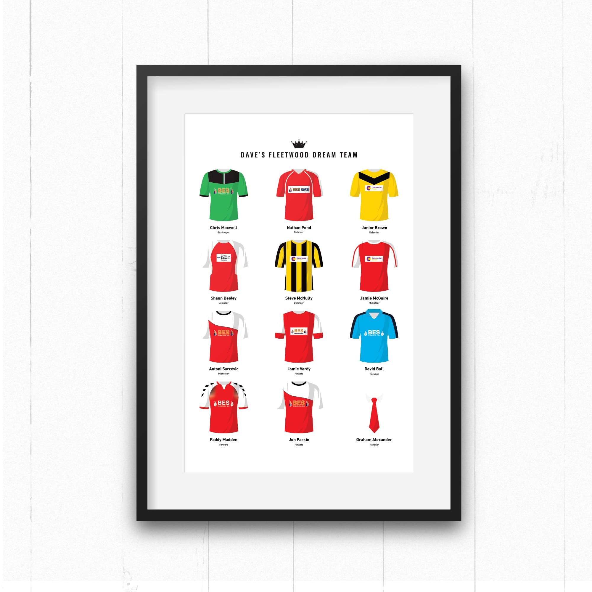 PERSONALISED Fleetwood Dream Team Football Print Good Team On Paper