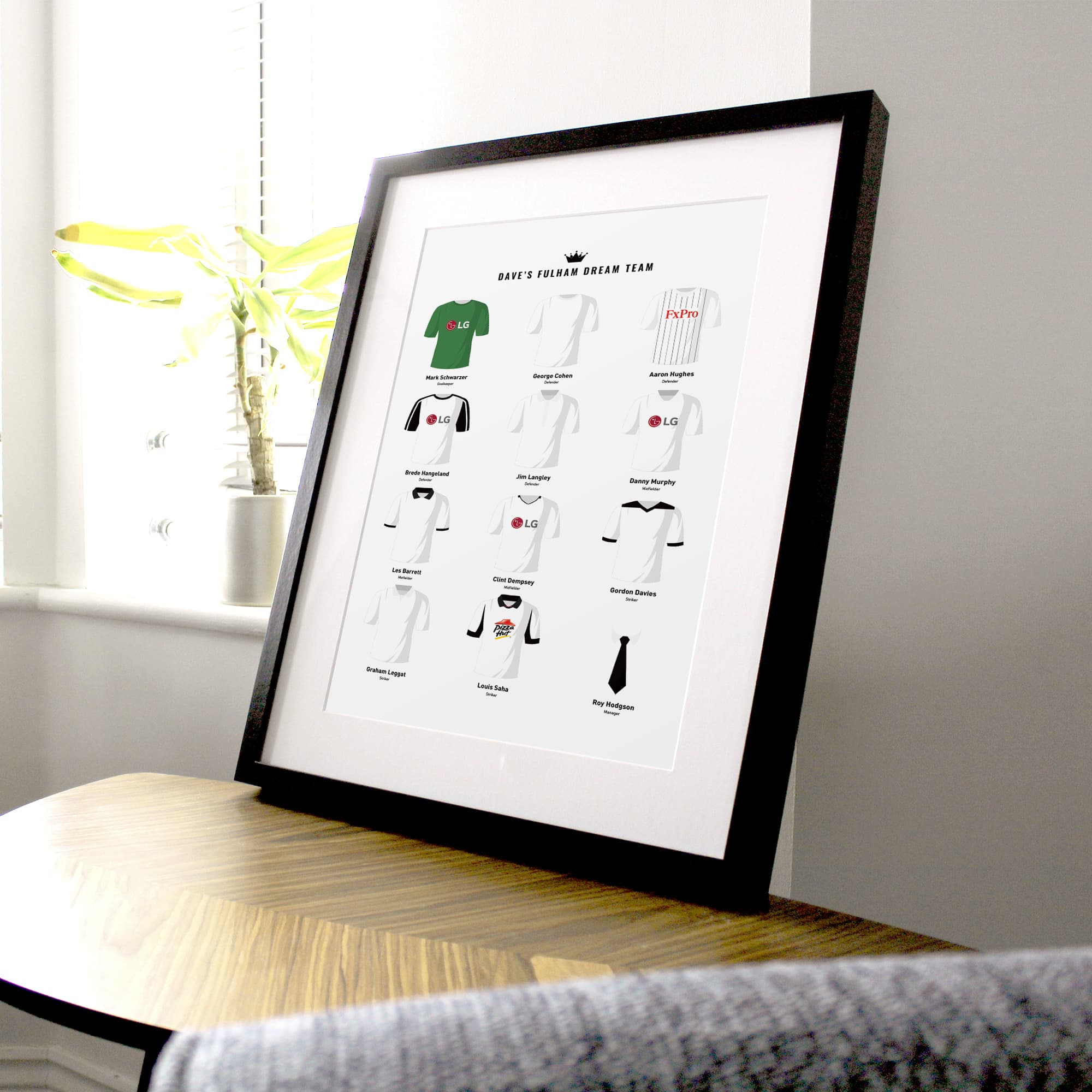 PERSONALISED Fulham Dream Team Football Print Good Team On Paper