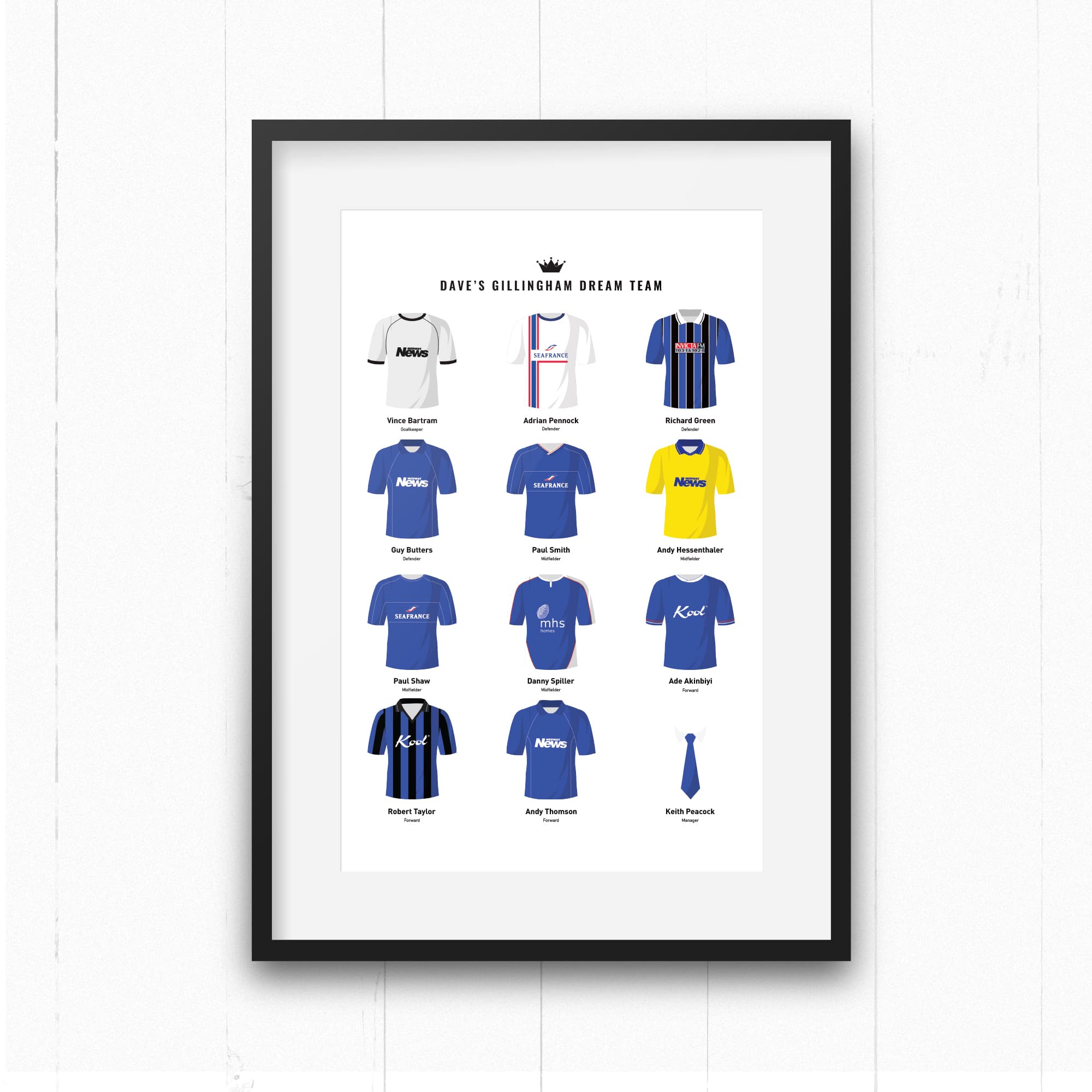 PERSONALISED Gillingham Dream Team Football Print Good Team On Paper