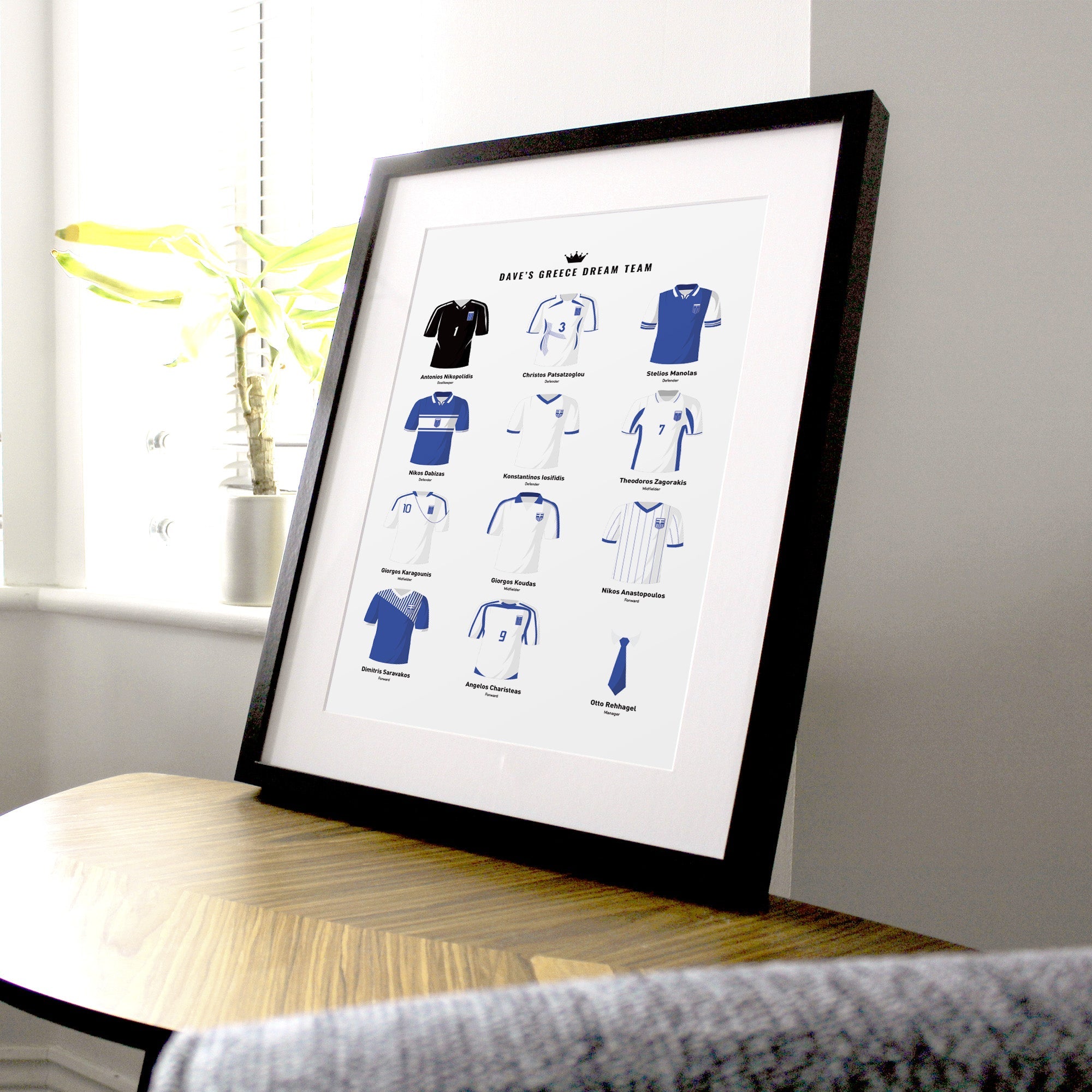 PERSONALISED Greece Dream Team Football Print Good Team On Paper
