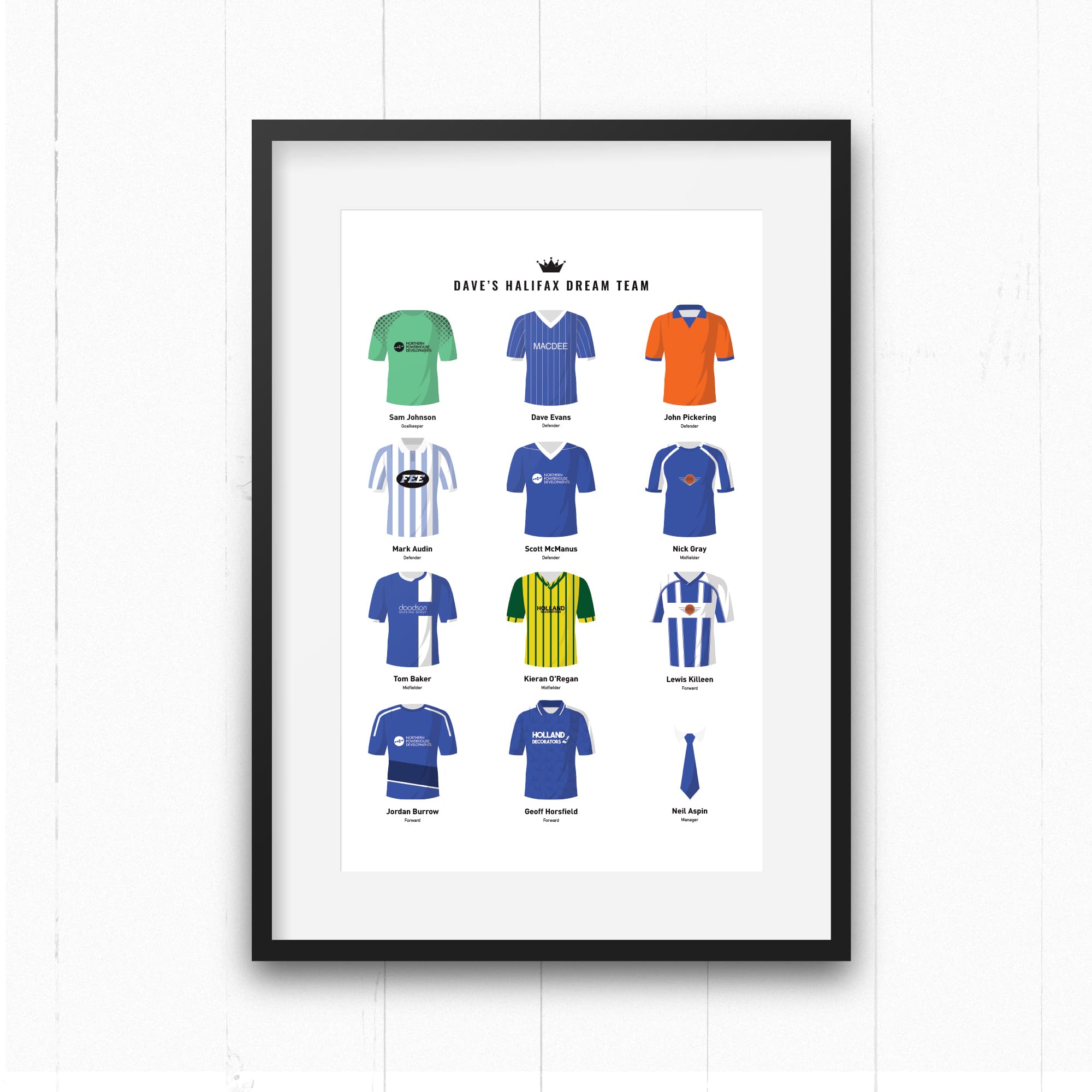 PERSONALISED Halifax Dream Team Football Print Good Team On Paper