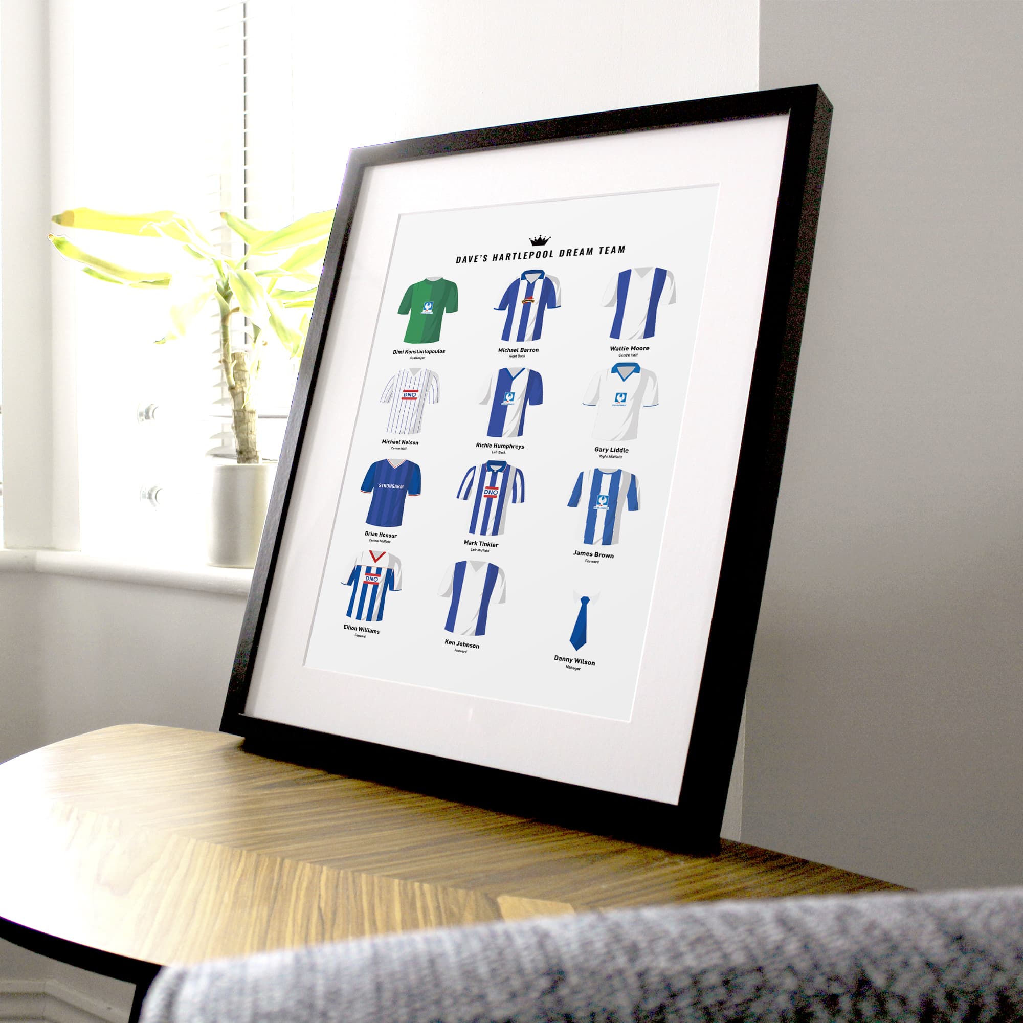 PERSONALISED Hartlepool Dream Team Football Print Good Team On Paper