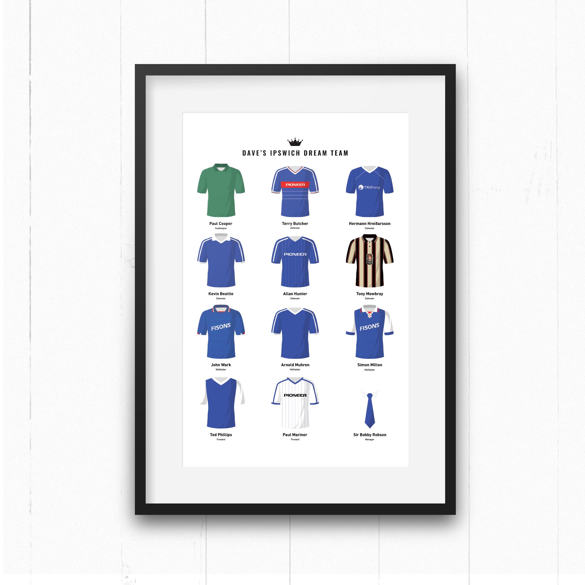 PERSONALISED Ipswich Dream Team Football Print Good Team On Paper