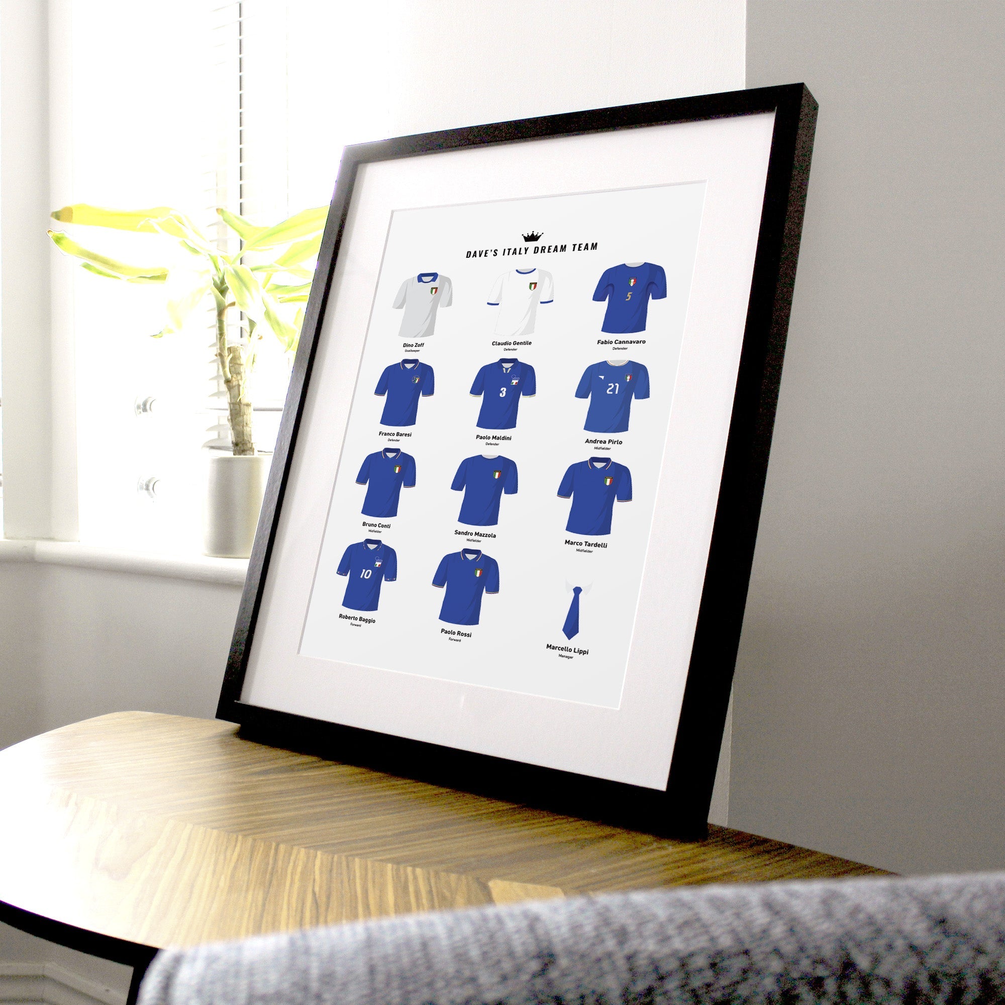 PERSONALISED Italy Dream Team Football Print Good Team On Paper