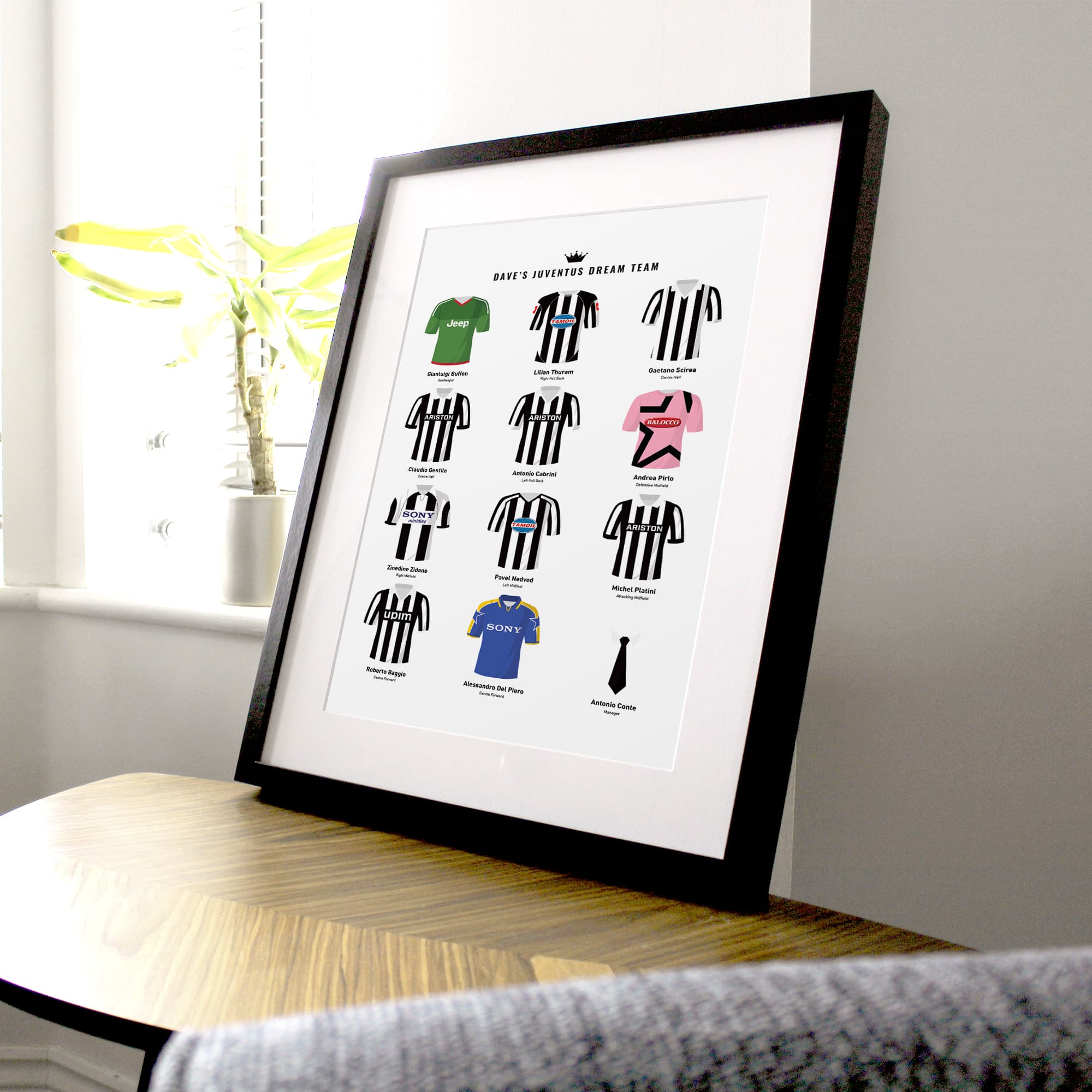 PERSONALISED Juventus Dream Team Football Print Good Team On Paper