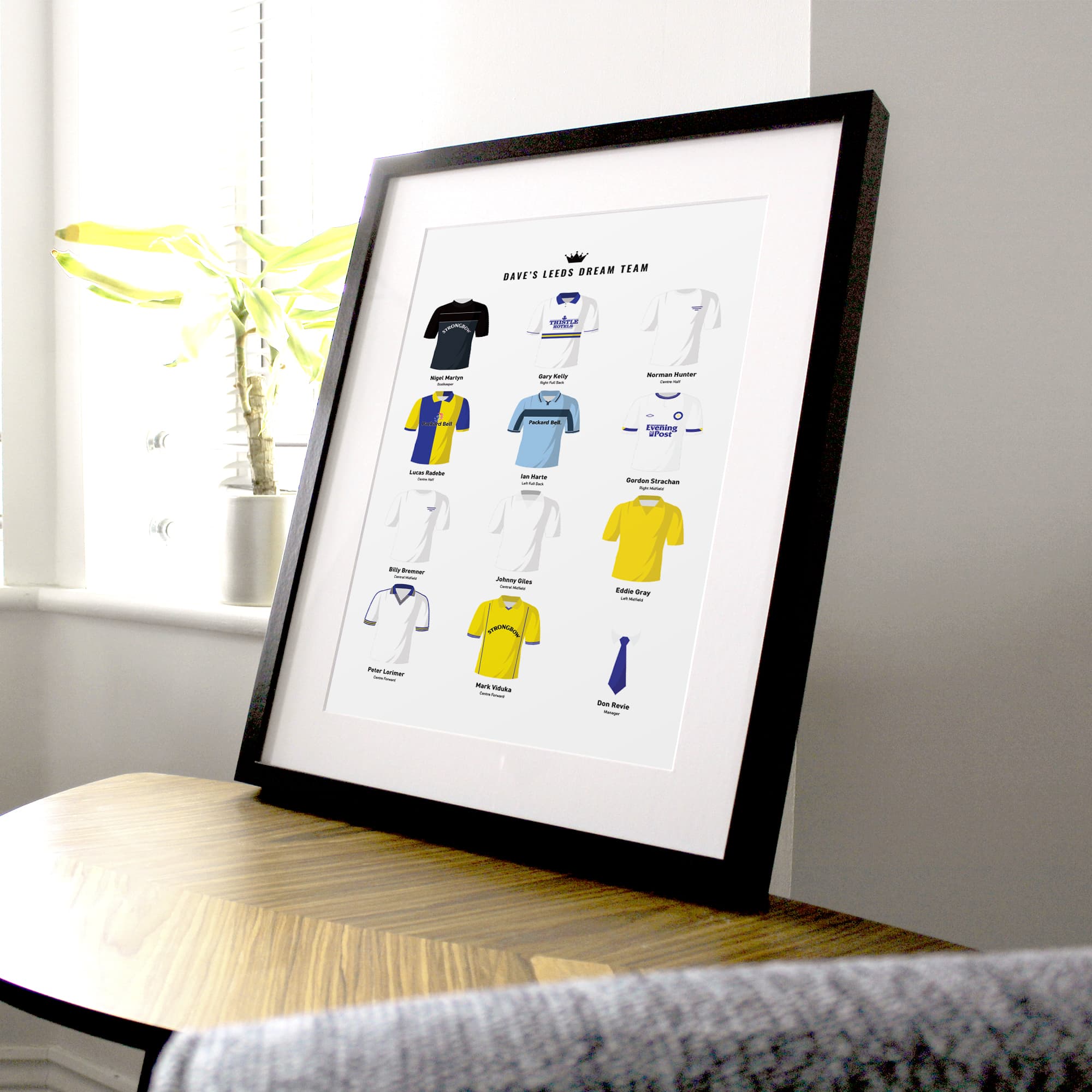 PERSONALISED Leeds Dream Team Football Print Good Team On Paper