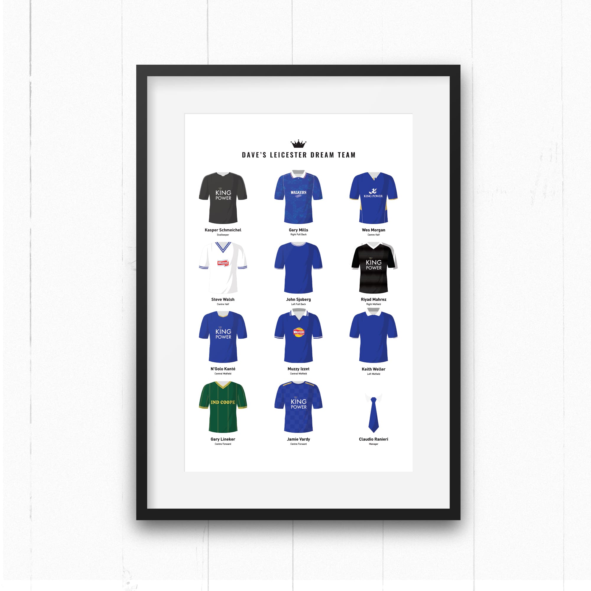 PERSONALISED Leicester Dream Team Football Print Good Team On Paper