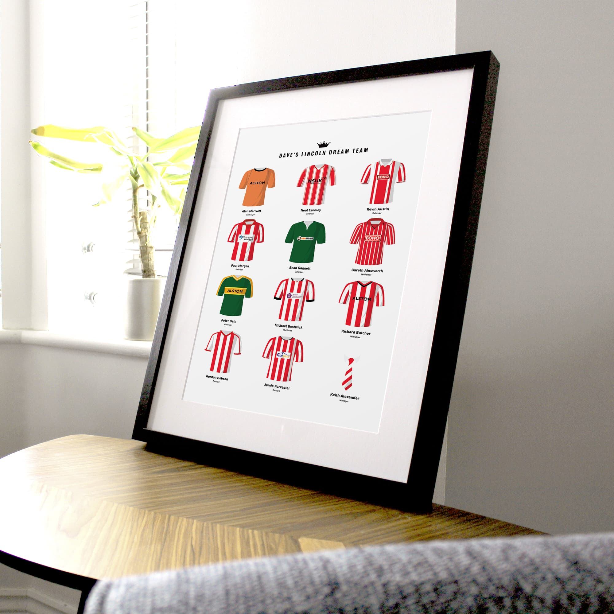 PERSONALISED Lincoln Dream Team Football Print Good Team On Paper