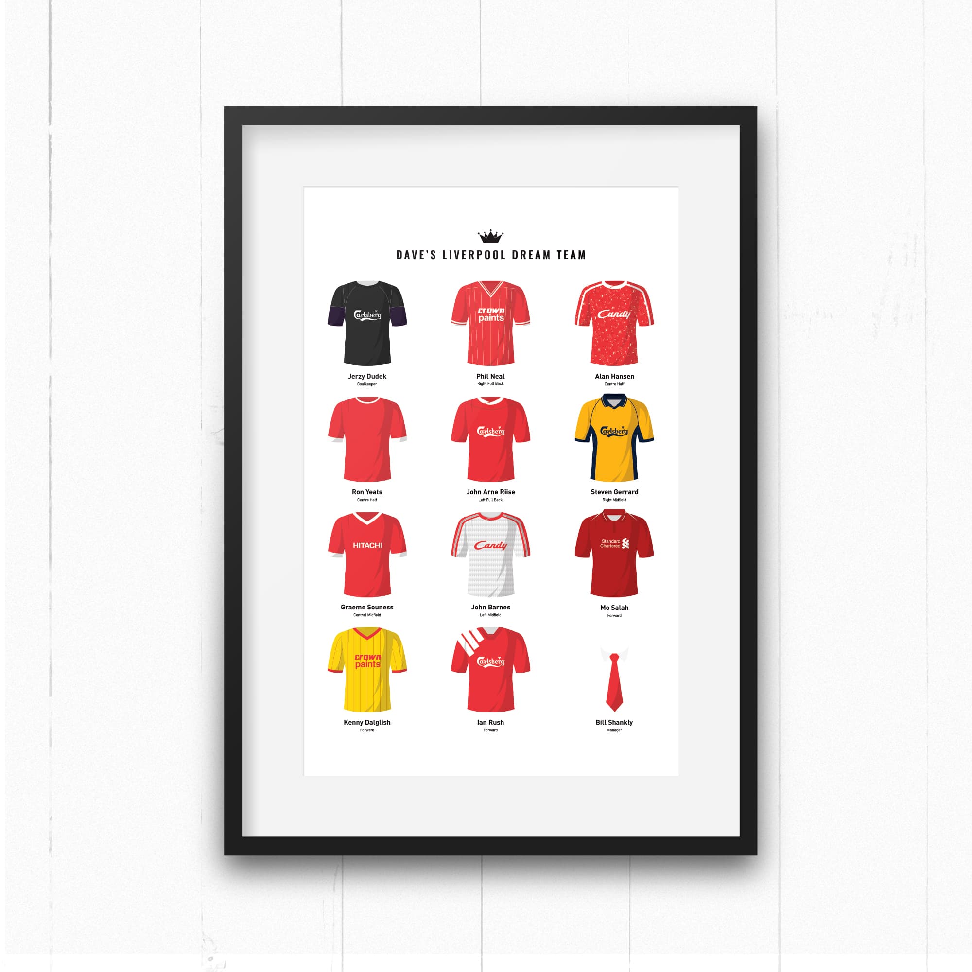 PERSONALISED Liverpool Dream Team Football Print Good Team On Paper