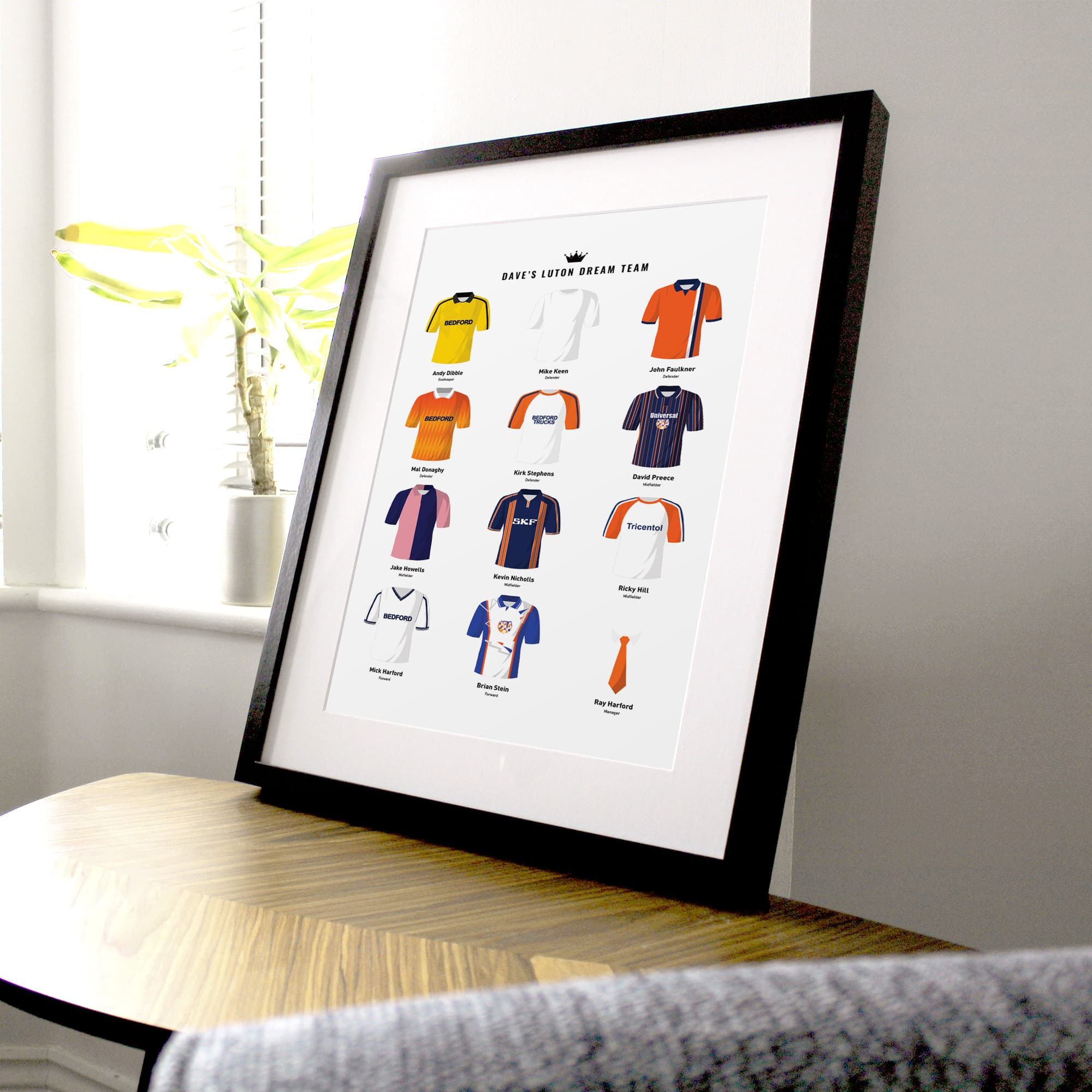 PERSONALISED Luton Dream Team Football Print Good Team On Paper