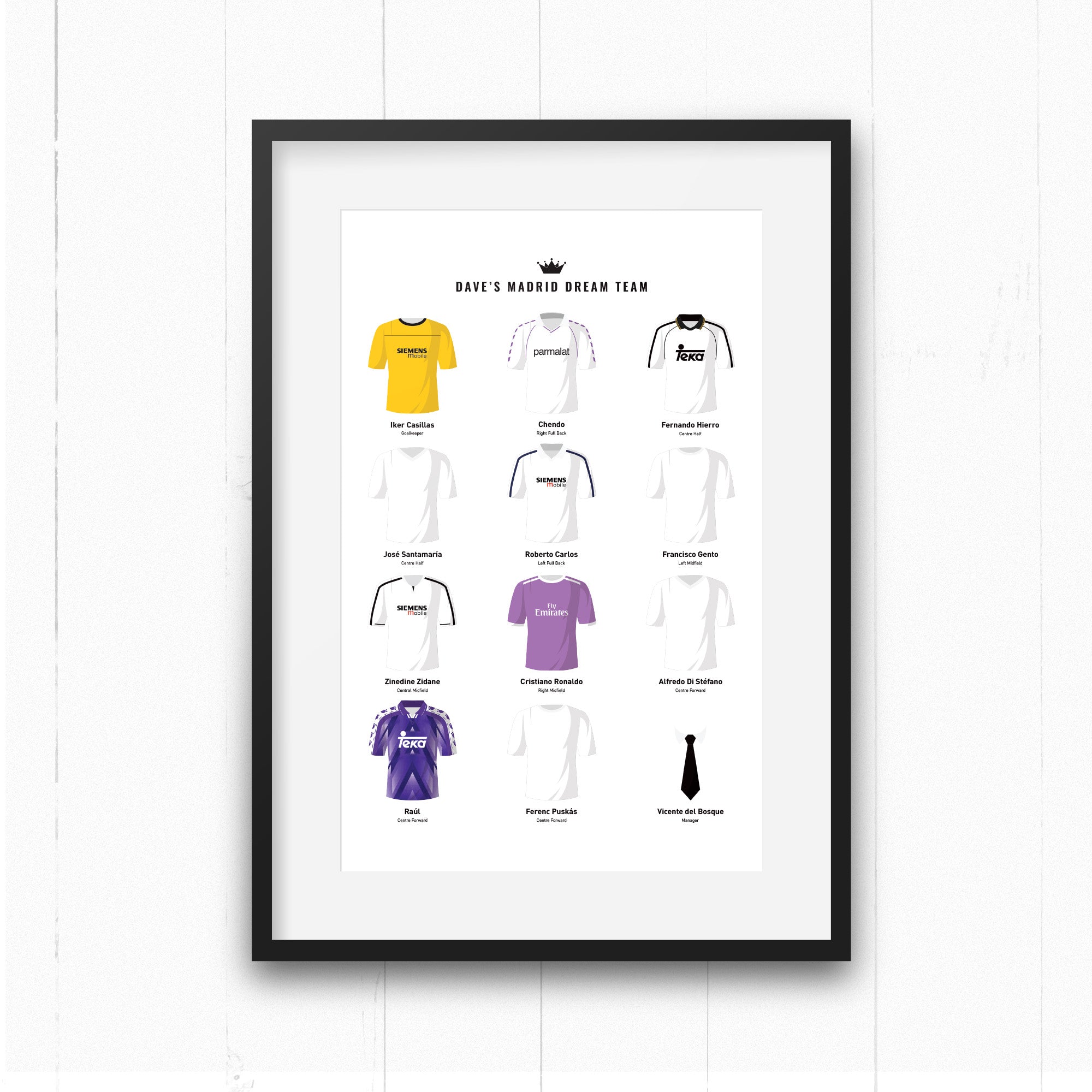 PERSONALISED Madrid Dream Team Football Print Good Team On Paper