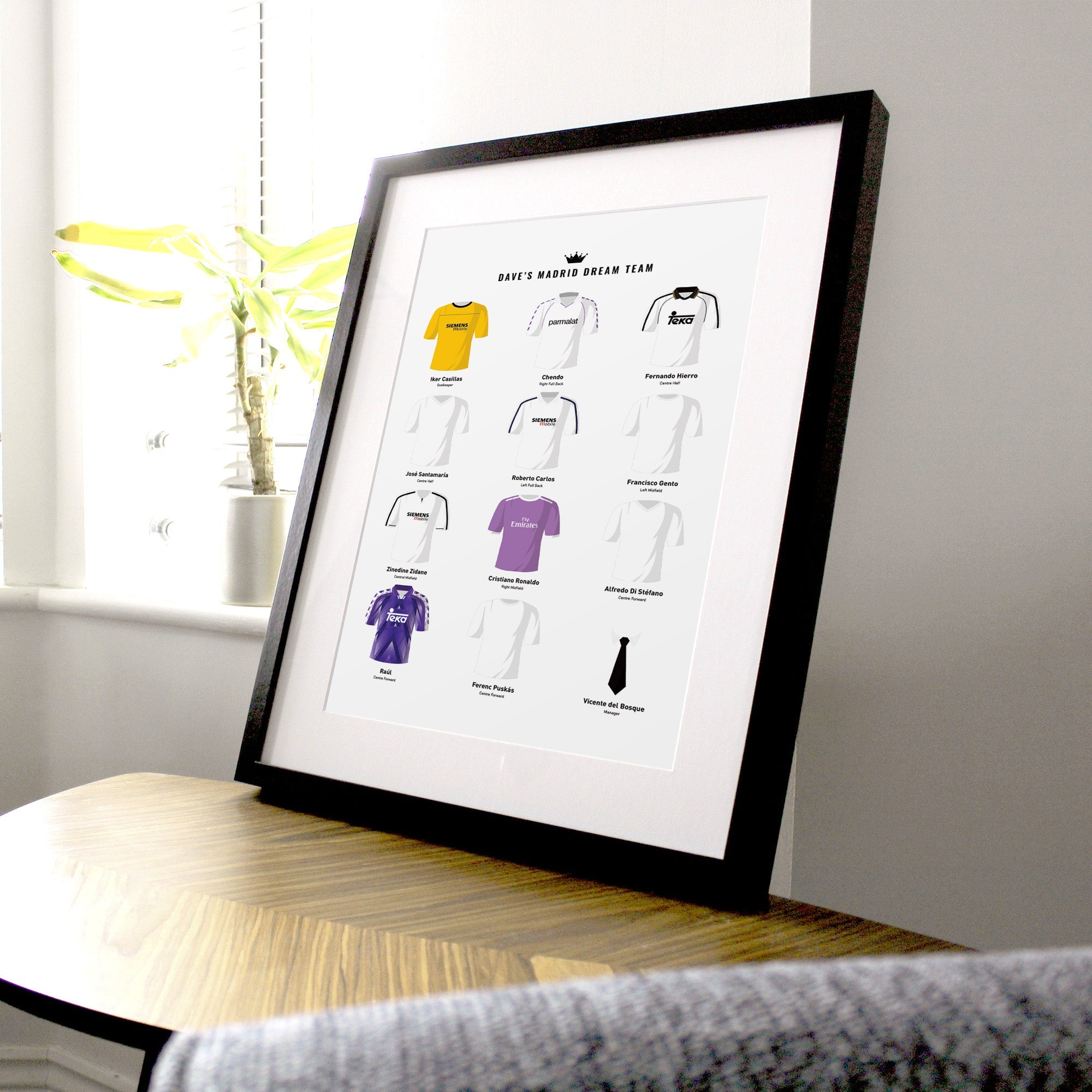 PERSONALISED Madrid Dream Team Football Print Good Team On Paper