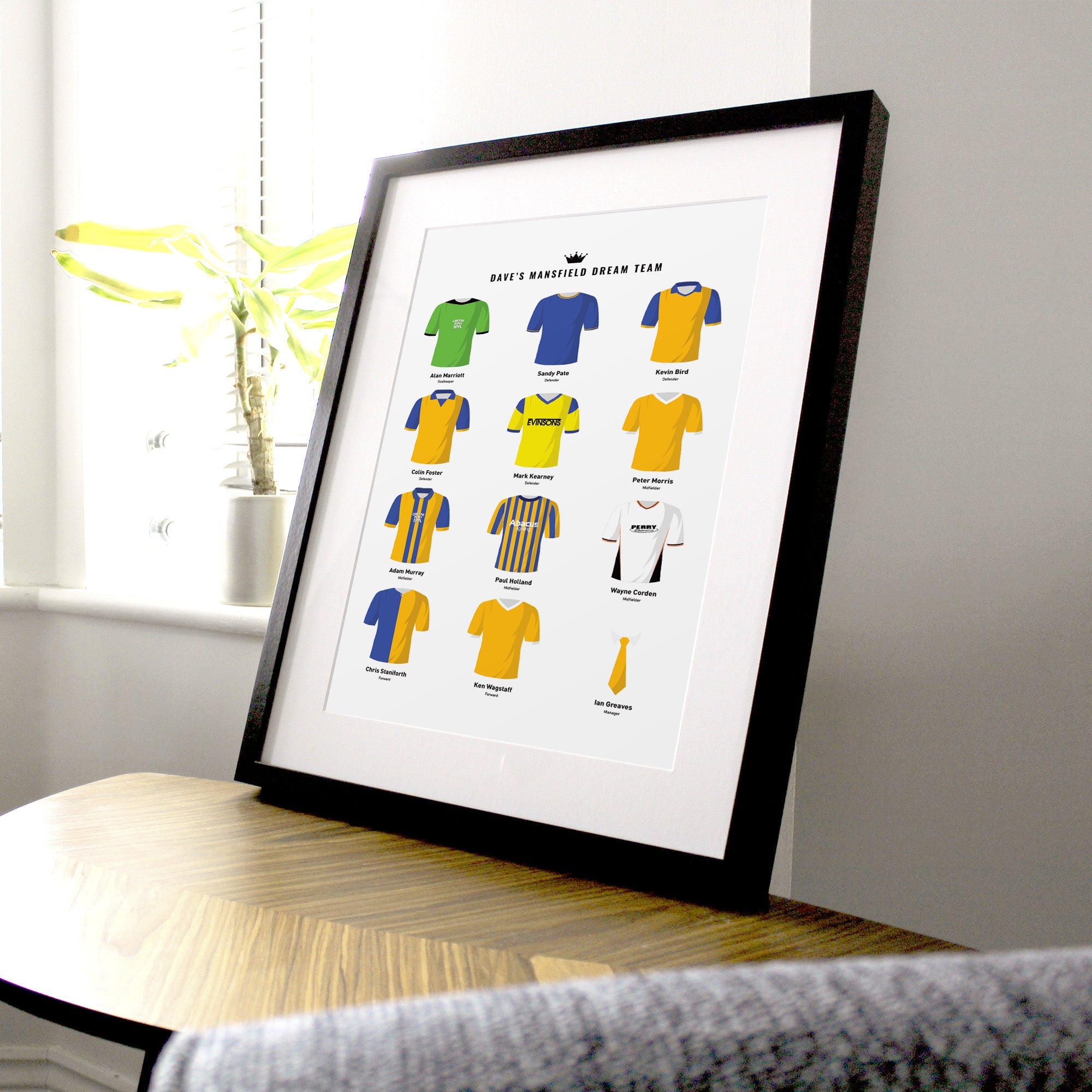 PERSONALISED Mansfield Dream Team Football Print Good Team On Paper
