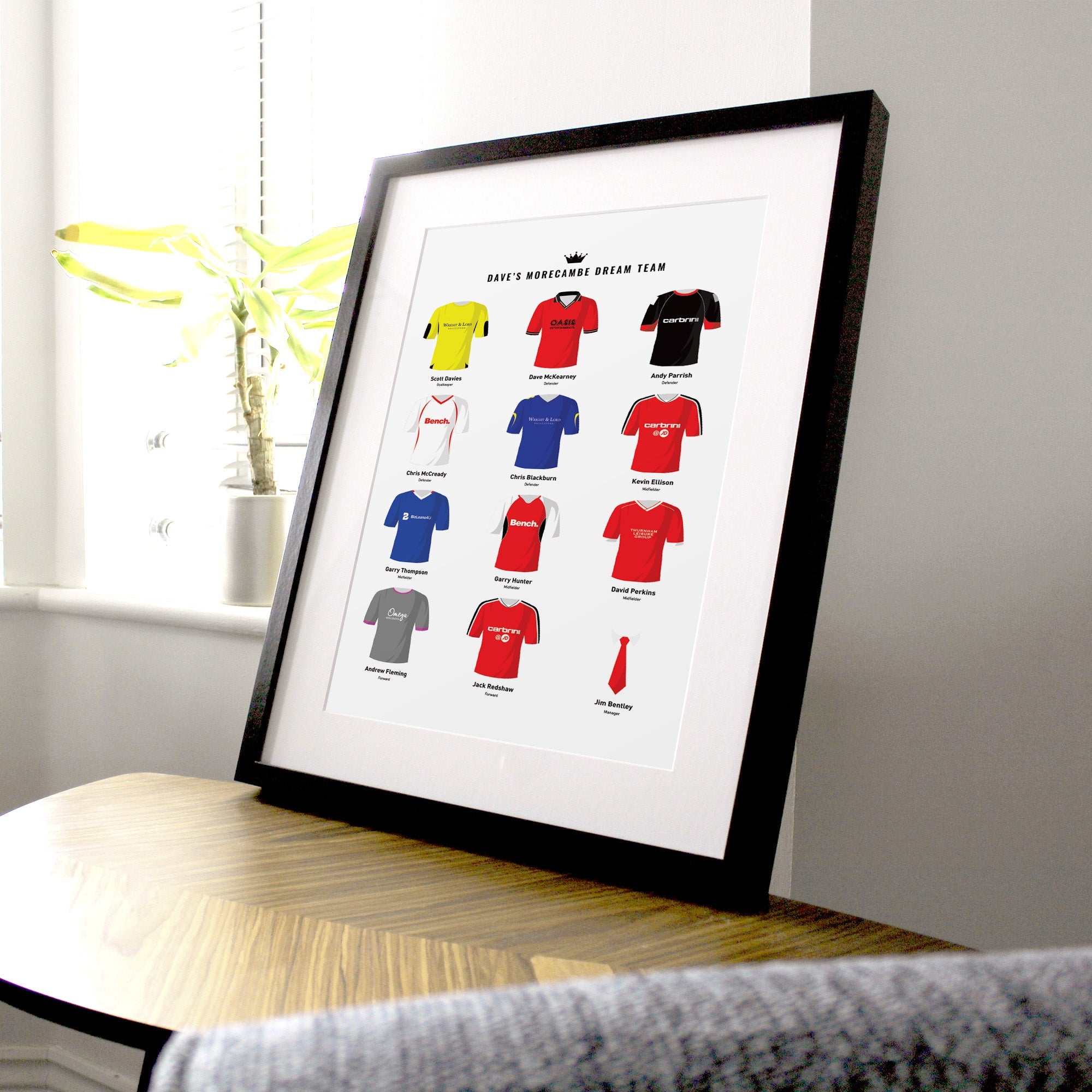 PERSONALISED Morecambe Dream Team Football Print Good Team On Paper
