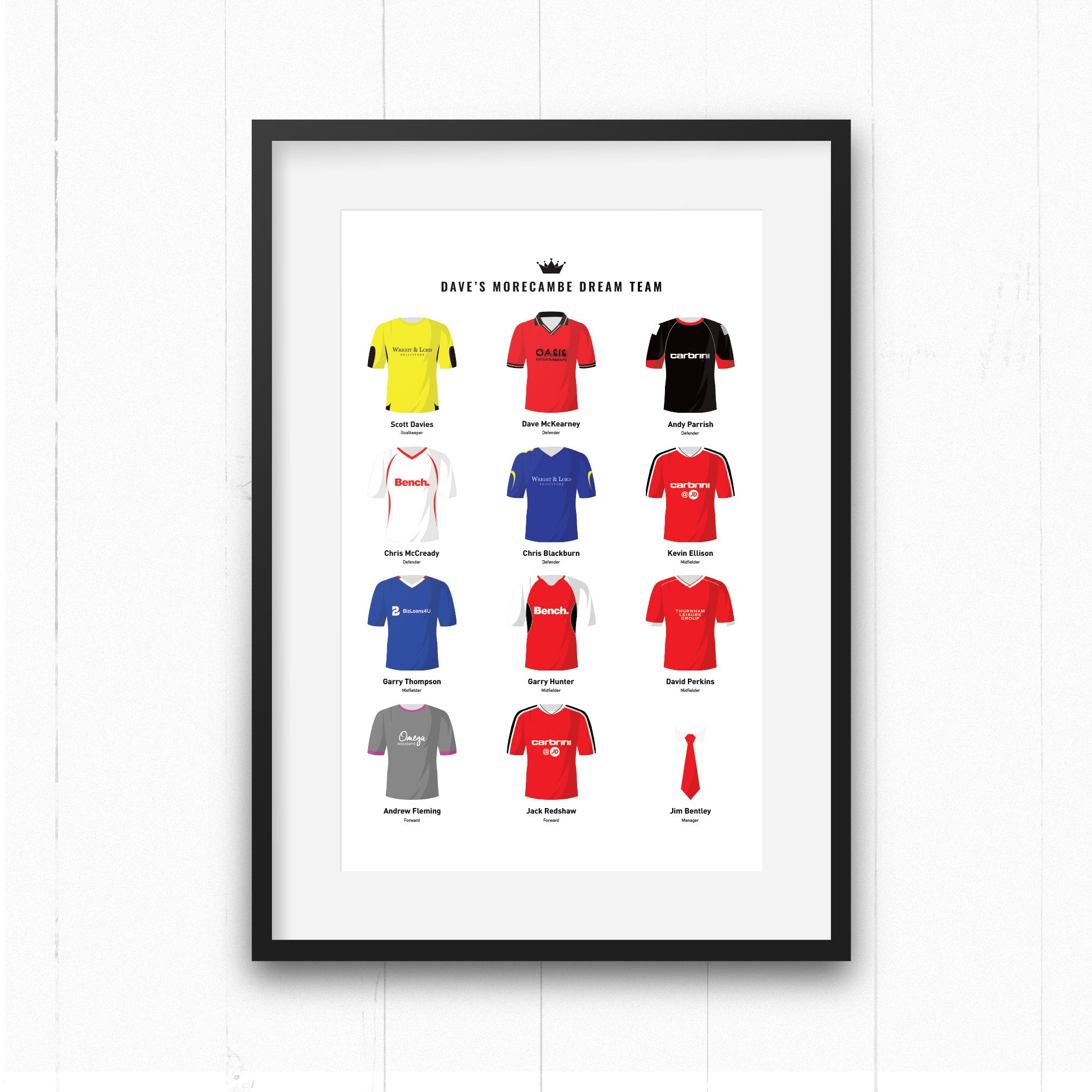 PERSONALISED Morecambe Dream Team Football Print Good Team On Paper