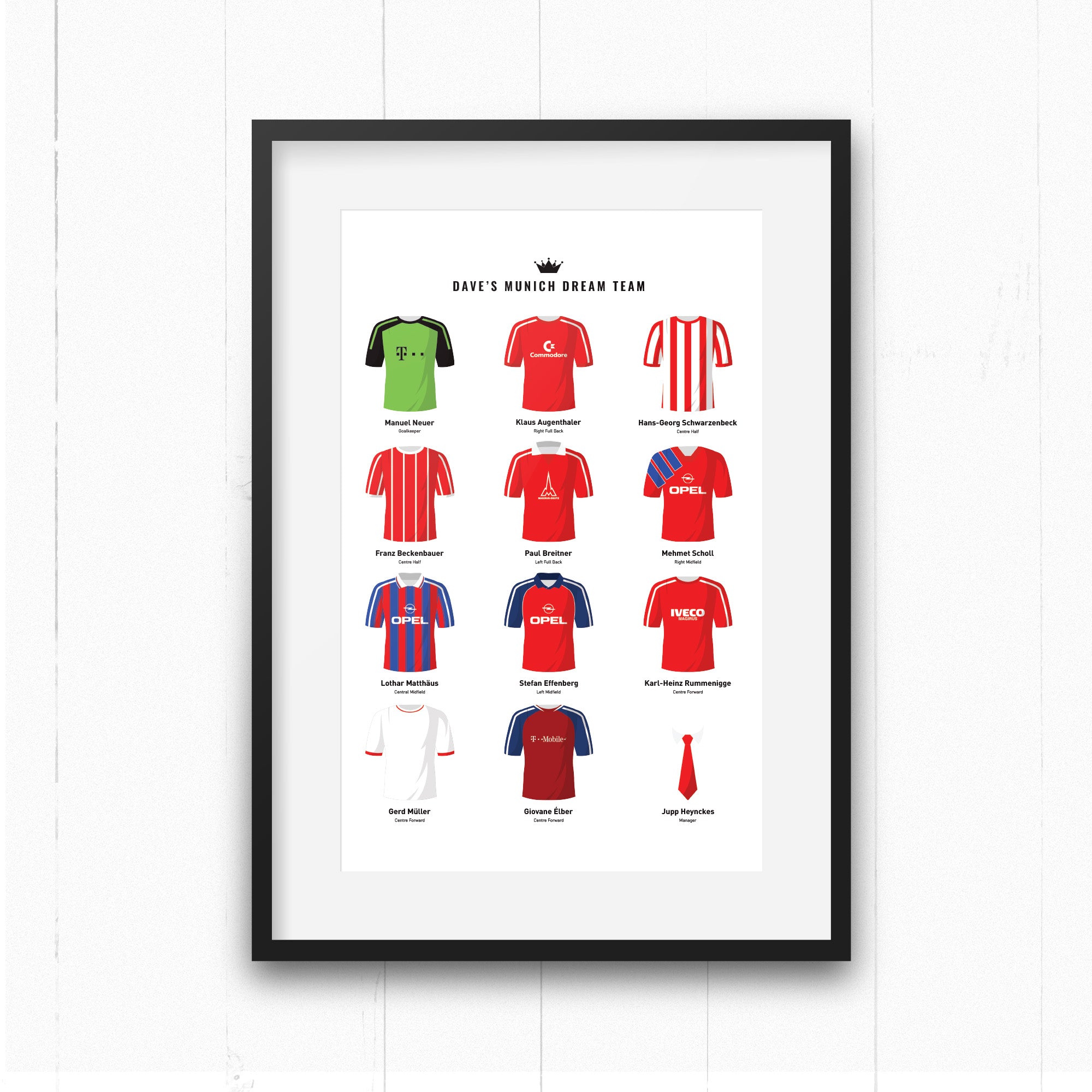 PERSONALISED Munich Dream Team Football Print Good Team On Paper