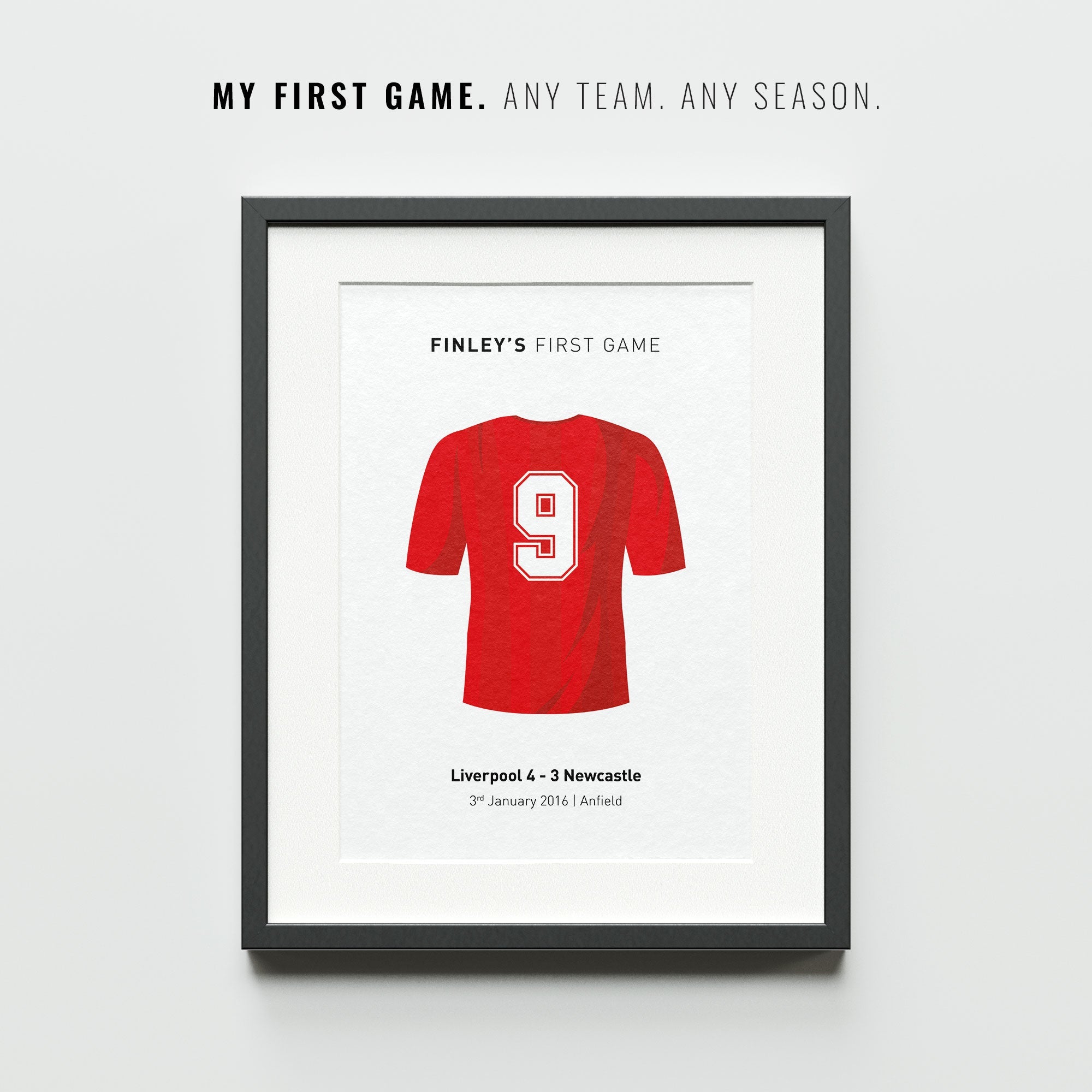 PERSONALISED 'My First Game' Sports Print Good Team On Paper