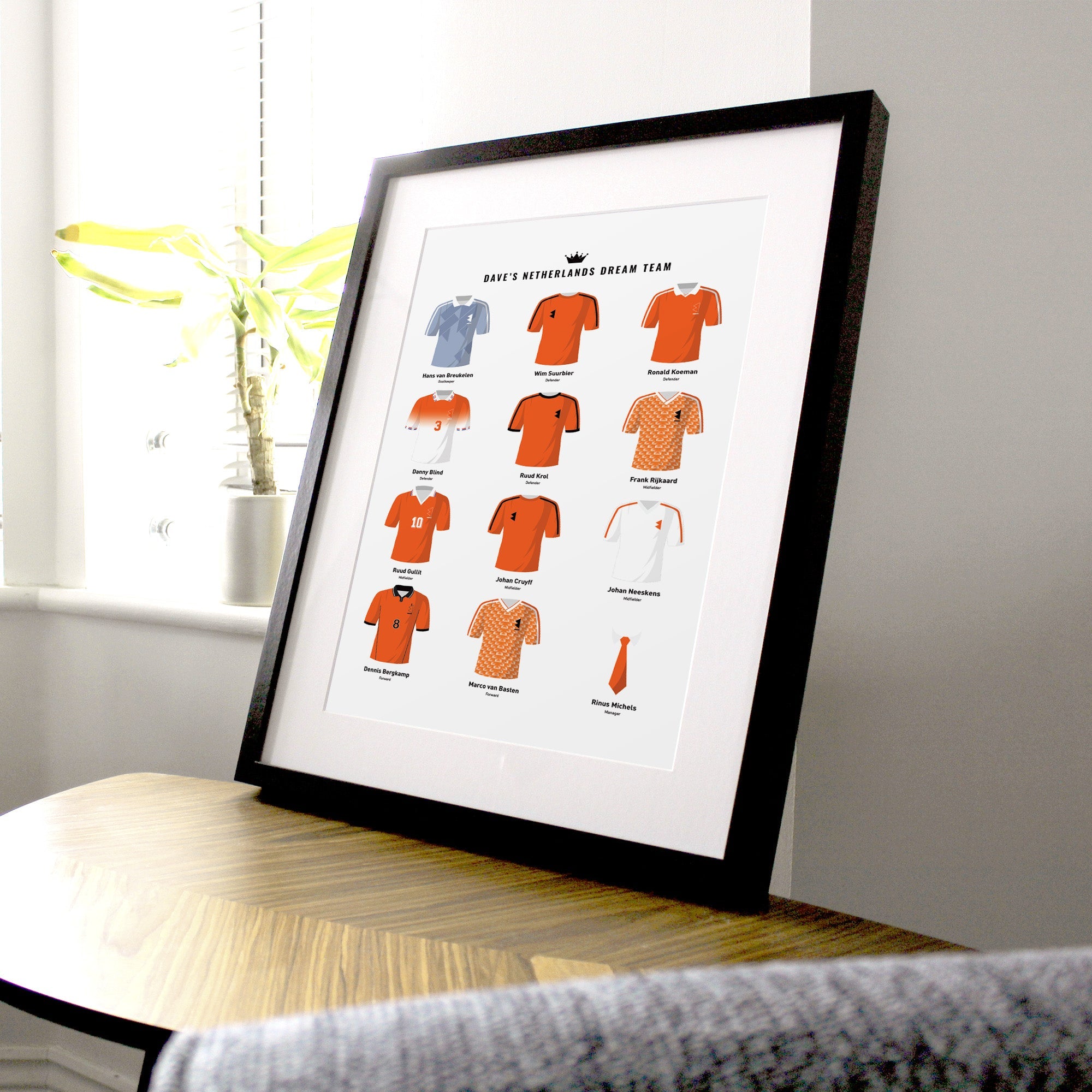PERSONALISED Netherlands Dream Team Football Print Good Team On Paper