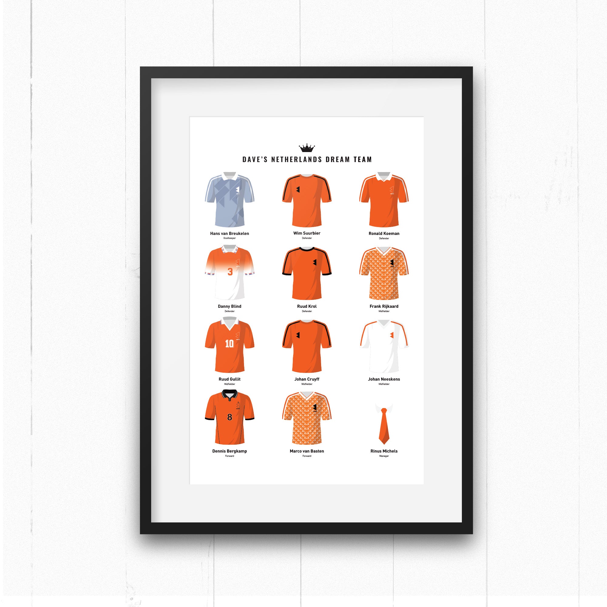 PERSONALISED Netherlands Dream Team Football Print Good Team On Paper