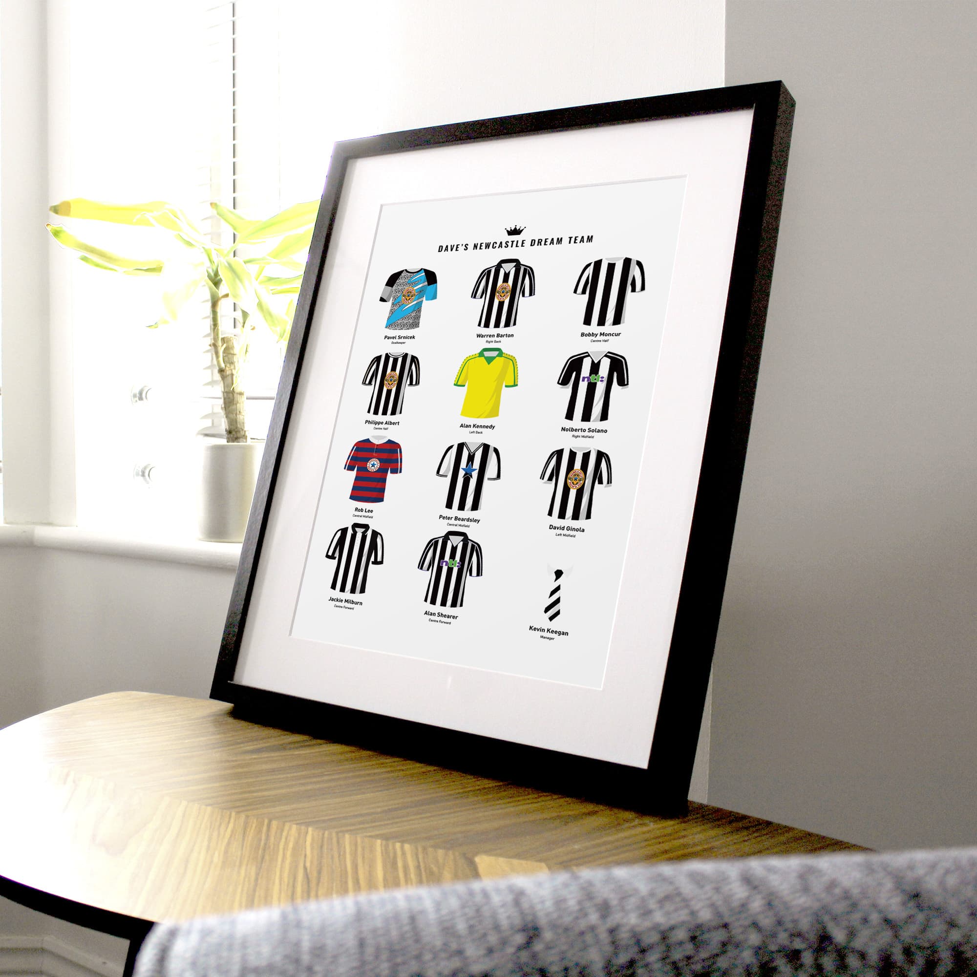 PERSONALISED Newcastle Dream Team Football Print Good Team On Paper